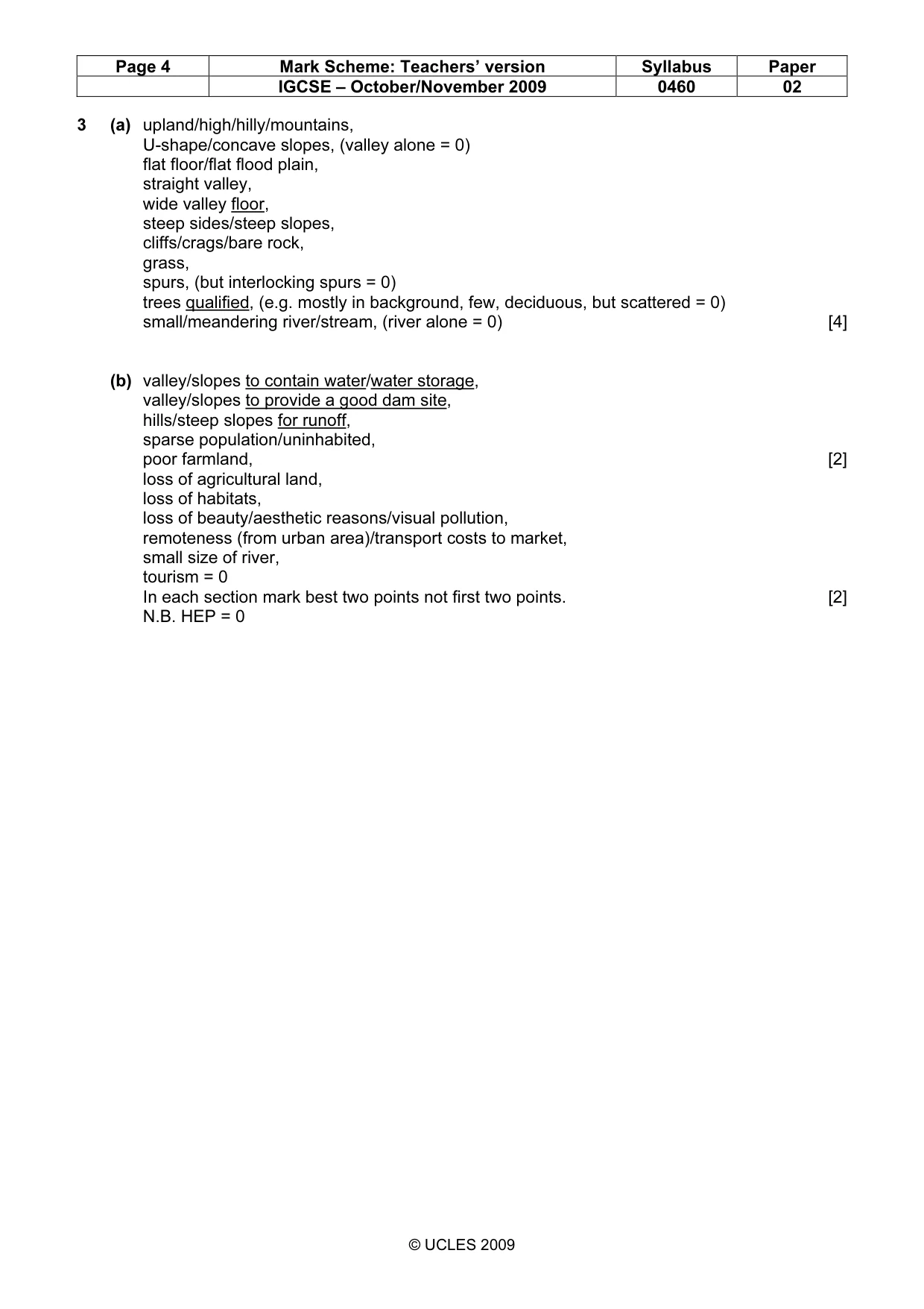 Mark scheme, page 4 of 6