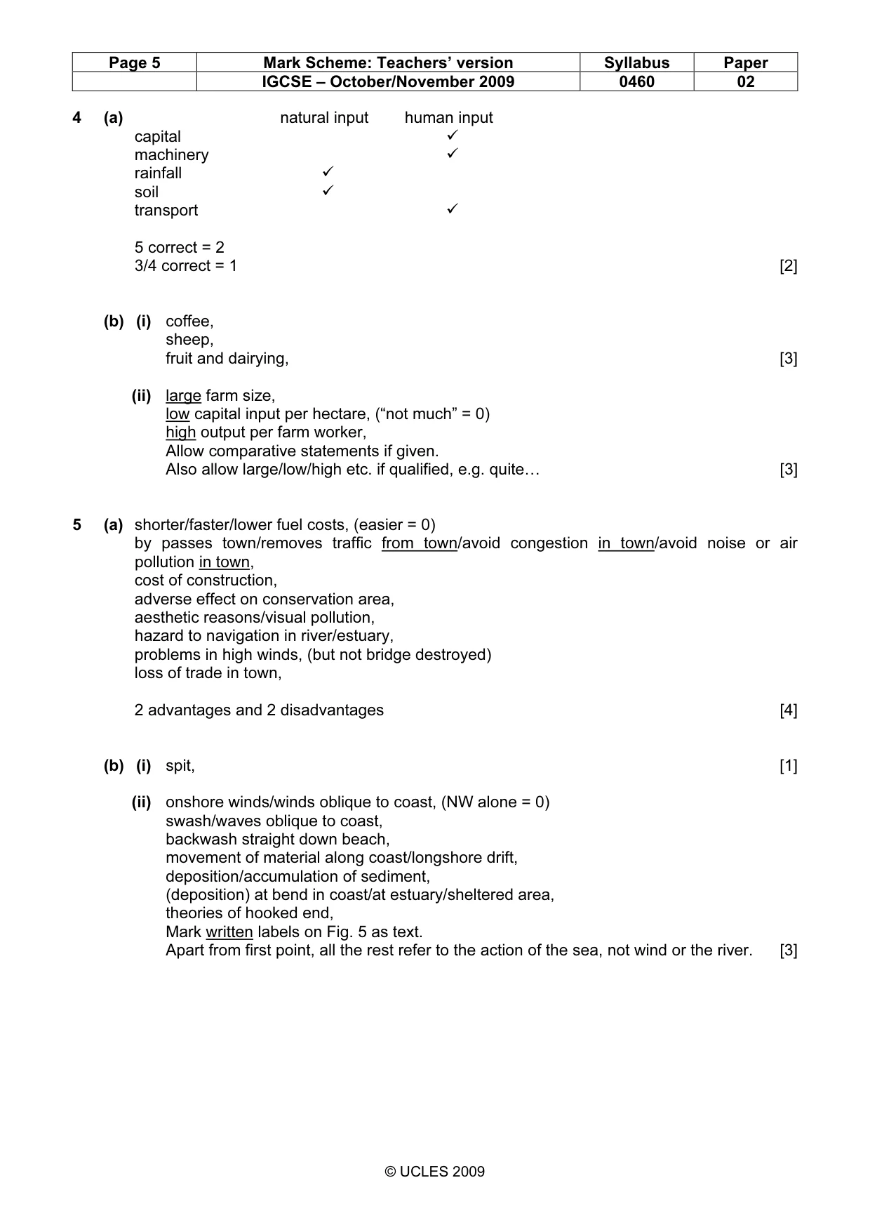 Mark scheme, page 5 of 6