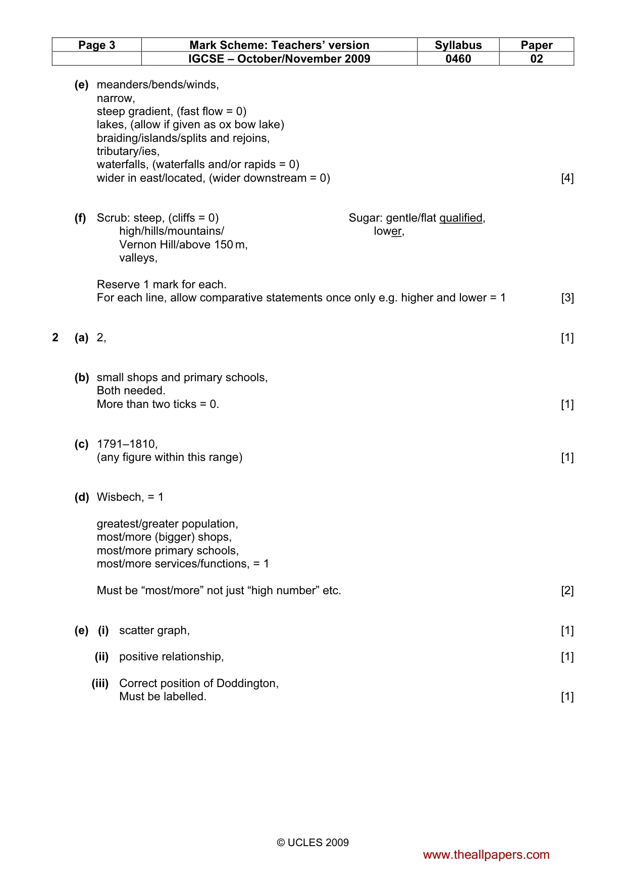 Mark scheme, page 3 of 6
