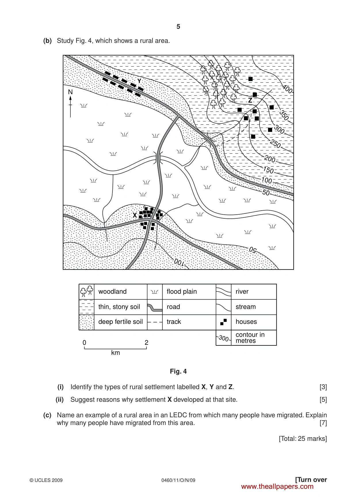 Cambridge IGCSE Geography 0460 2009 Oct/Nov Paper 1 · Variant 1 question paper, page 5 of 12