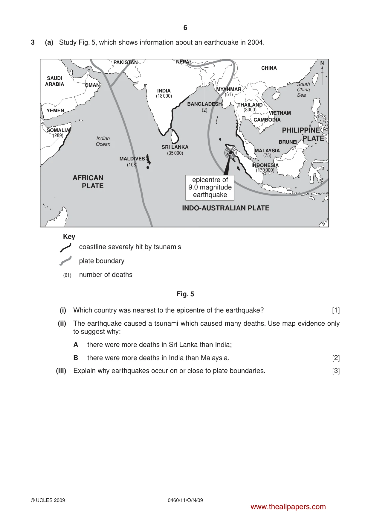 Cambridge IGCSE Geography 0460 2009 Oct/Nov Paper 1 · Variant 1 question paper, page 6 of 12
