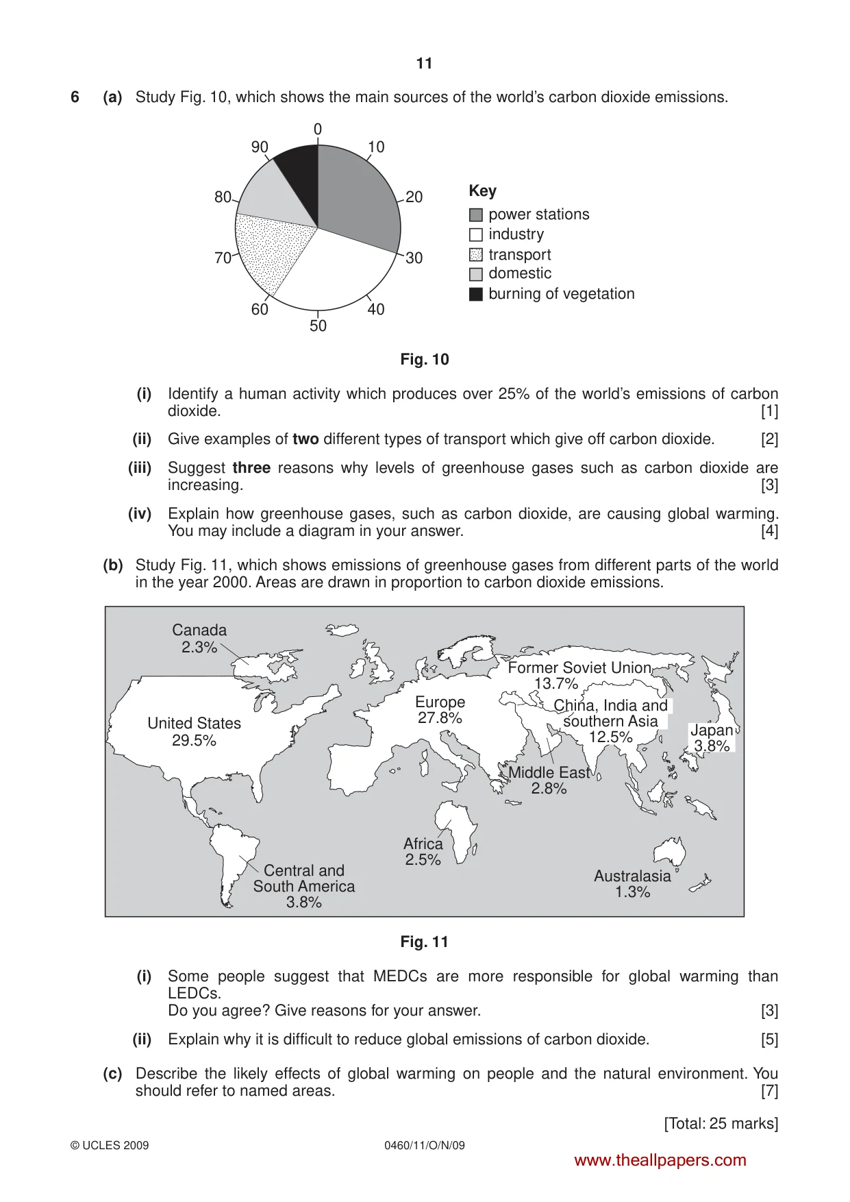 Cambridge IGCSE Geography 0460 2009 Oct/Nov Paper 1 · Variant 1 question paper, page 11 of 12