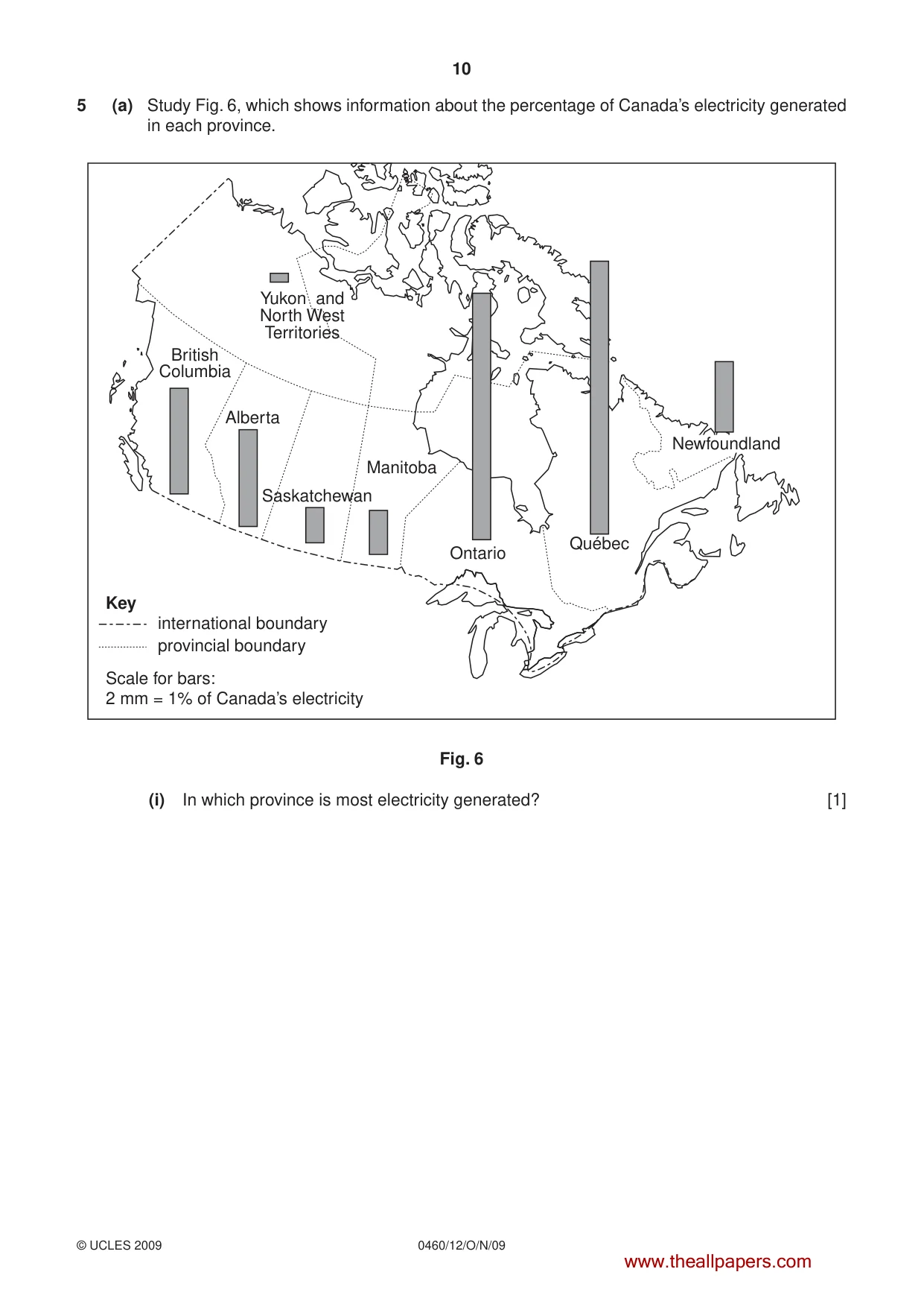 Cambridge IGCSE Geography 0460 2009 Oct/Nov Paper 1 · Variant 2 question paper, page 10 of 16