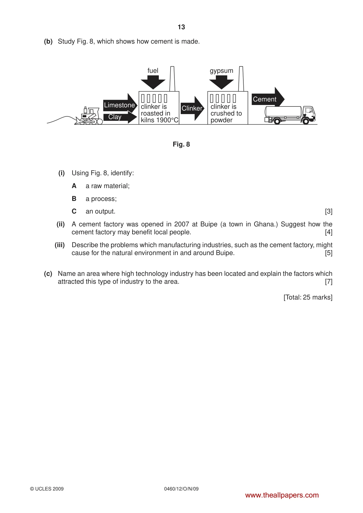 Cambridge IGCSE Geography 0460 2009 Oct/Nov Paper 1 · Variant 2 question paper, page 13 of 16