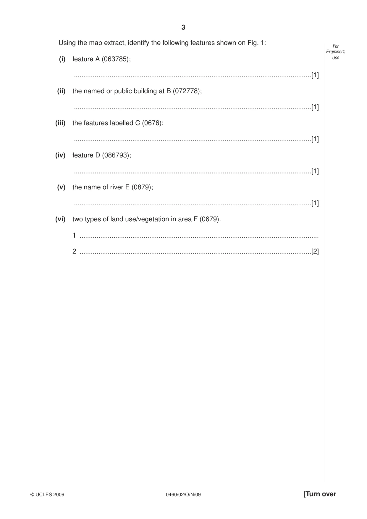 Cambridge IGCSE Geography 0460 2009 Oct/Nov Paper 2 · Variant 1 question paper, page 3 of 16
