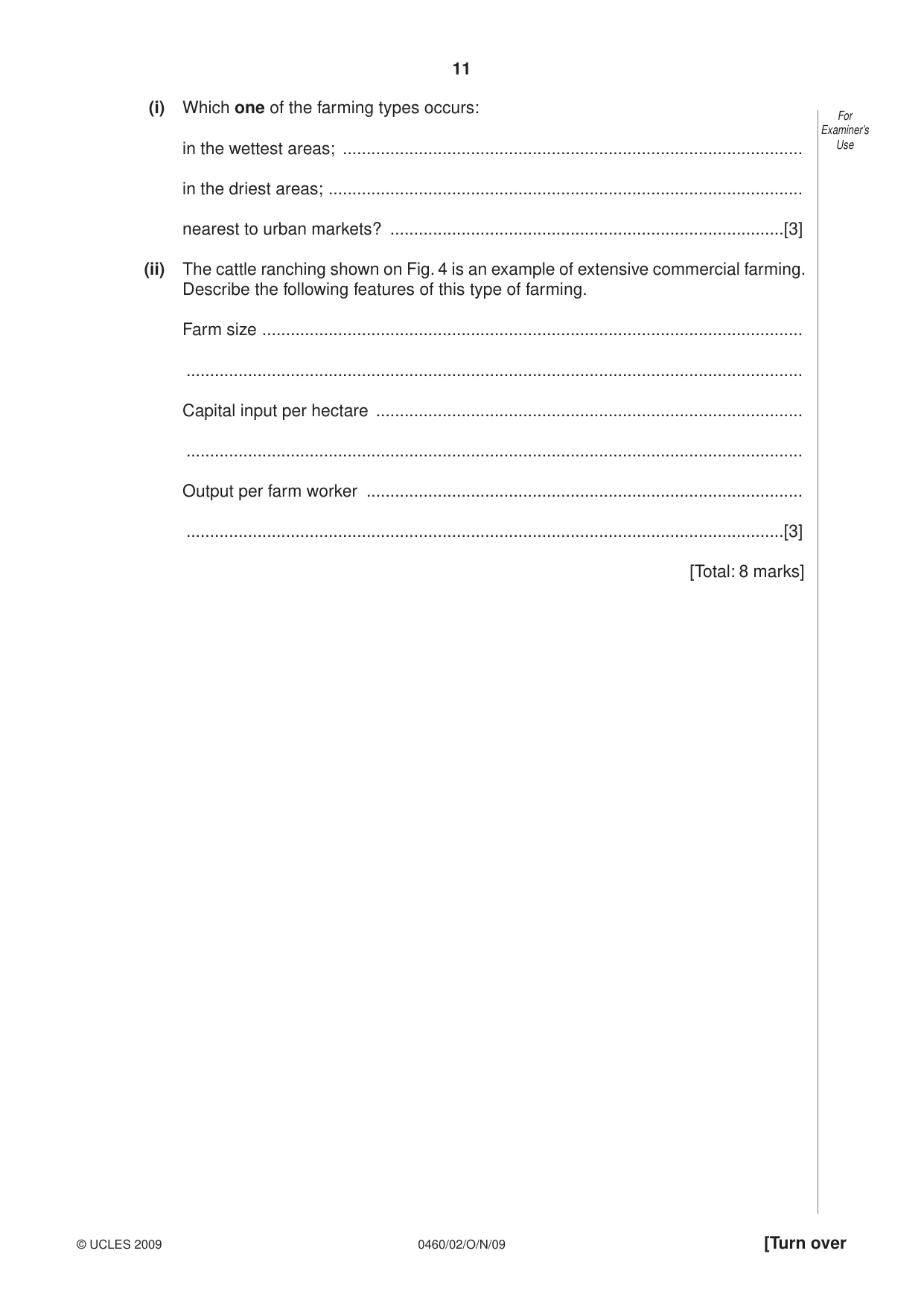 Cambridge IGCSE Geography 0460 2009 Oct/Nov Paper 2 · Variant 1 question paper, page 11 of 16