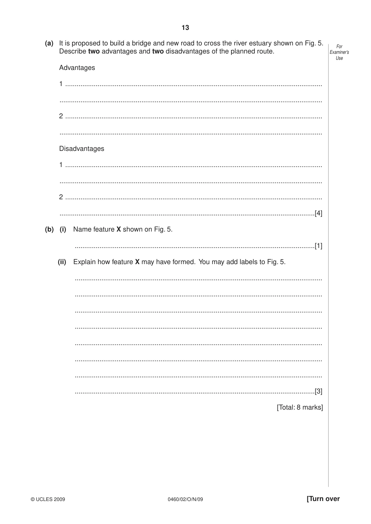 Cambridge IGCSE Geography 0460 2009 Oct/Nov Paper 2 · Variant 1 question paper, page 13 of 16
