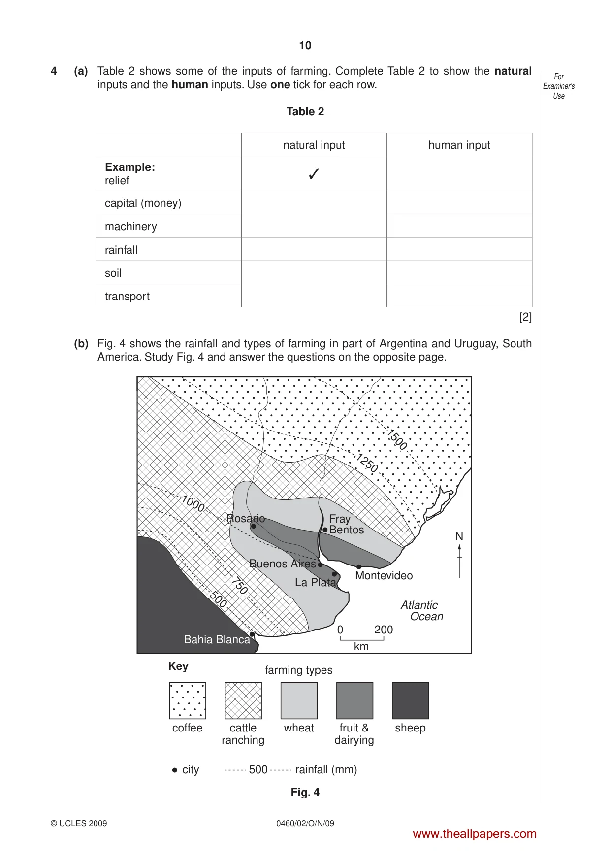 Cambridge IGCSE Geography 0460 2009 Oct/Nov Paper 2 · Variant 0 question paper, page 10 of 16