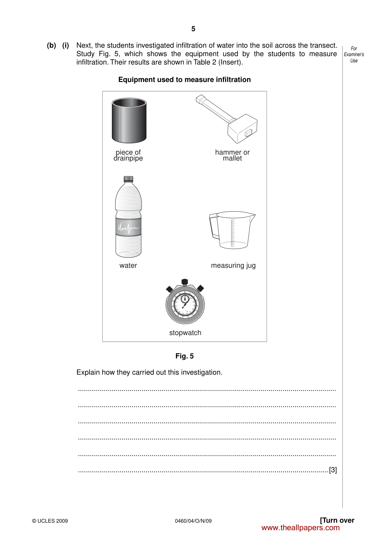 Cambridge IGCSE Geography 0460 2009 Oct/Nov Paper 4 · Variant 1 question paper, page 5 of 16