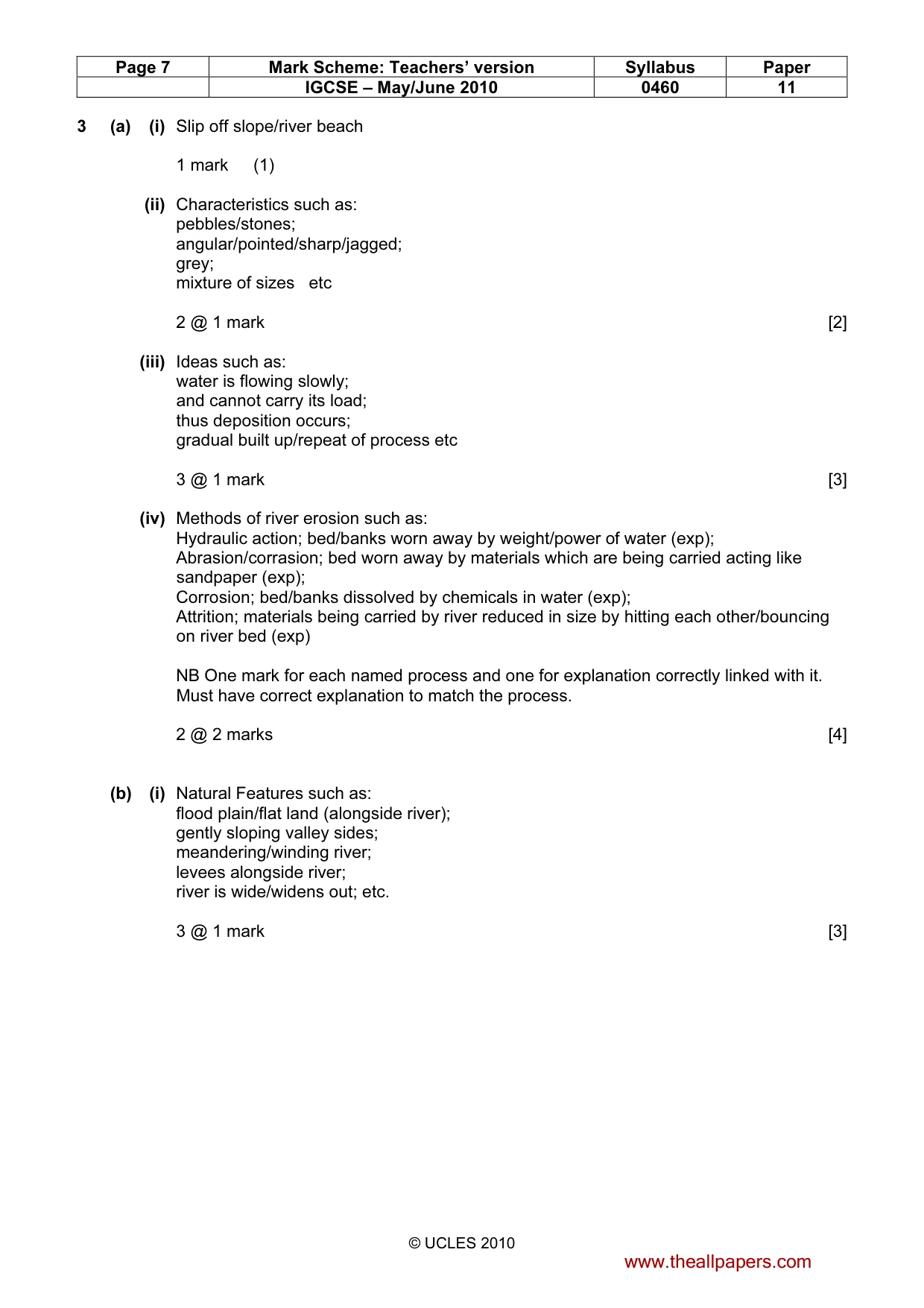 Mark scheme, page 7 of 14