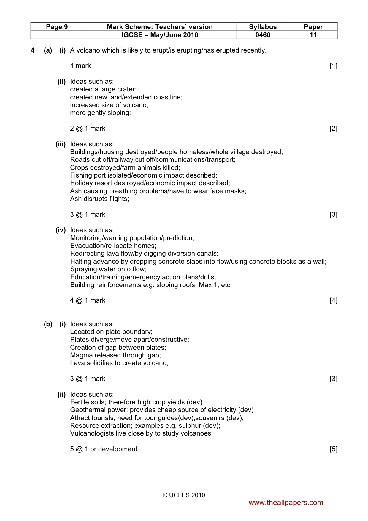 Mark scheme, page 9 of 14