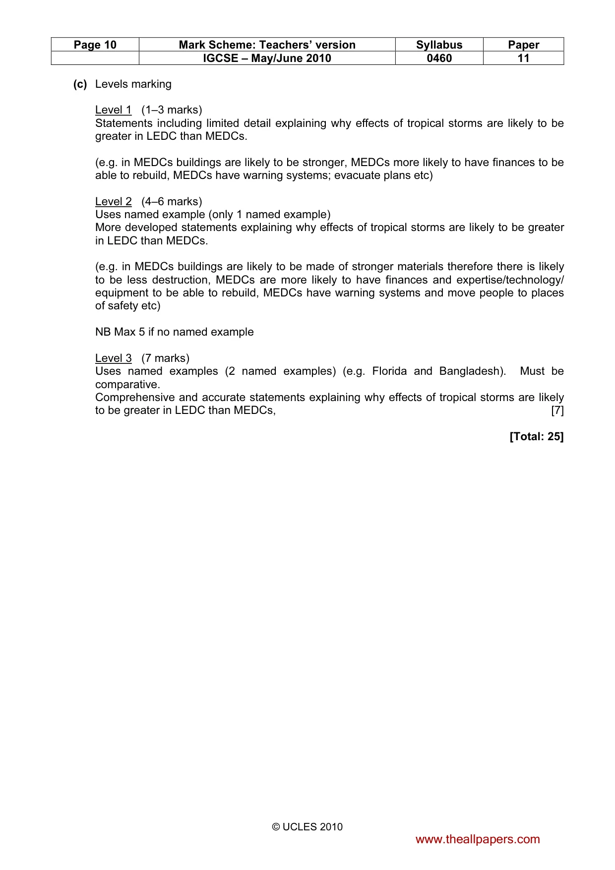 Mark scheme, page 10 of 14