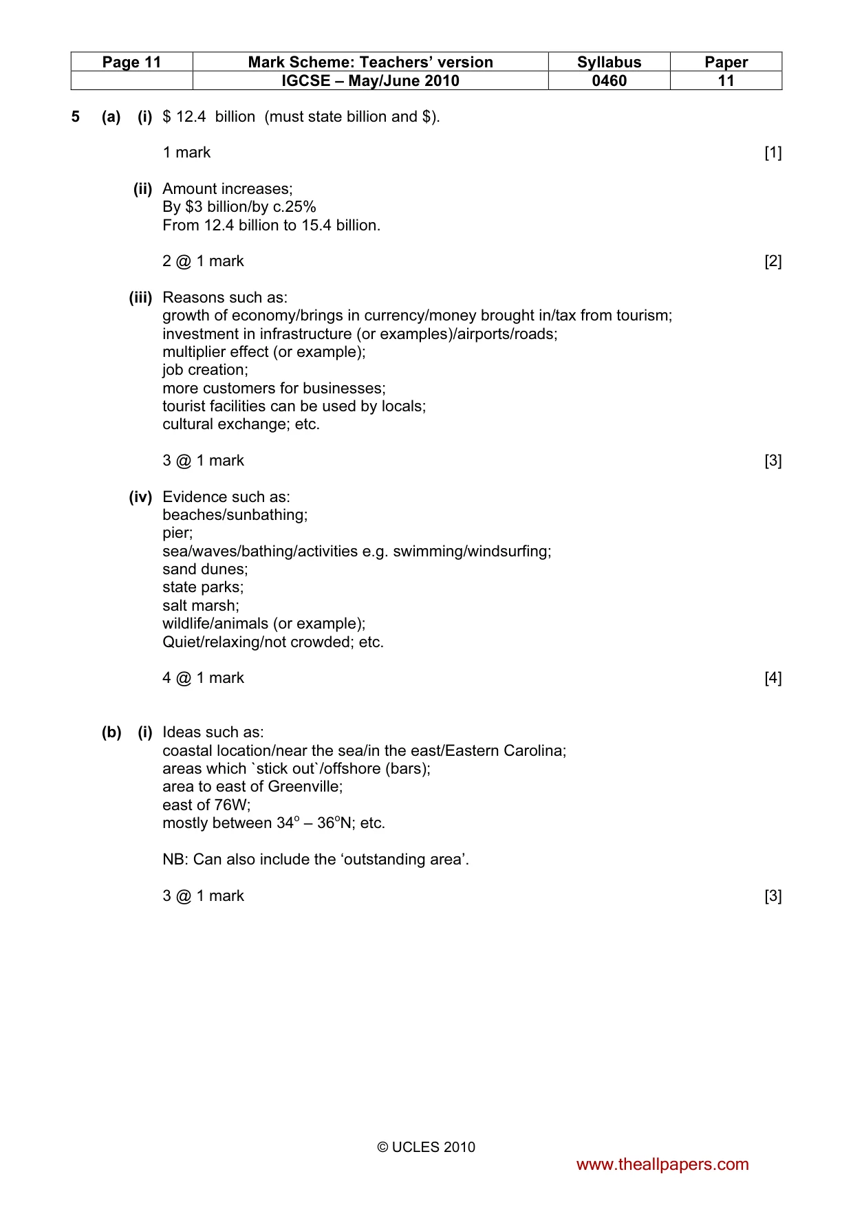 Mark scheme, page 11 of 14