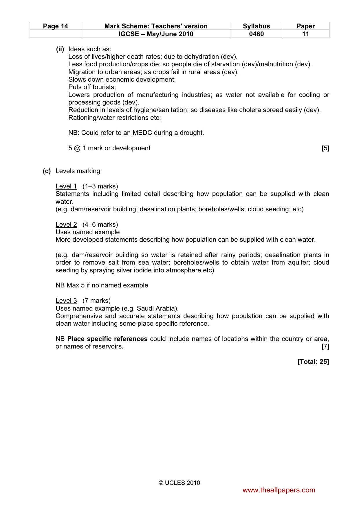 Mark scheme, page 14 of 14