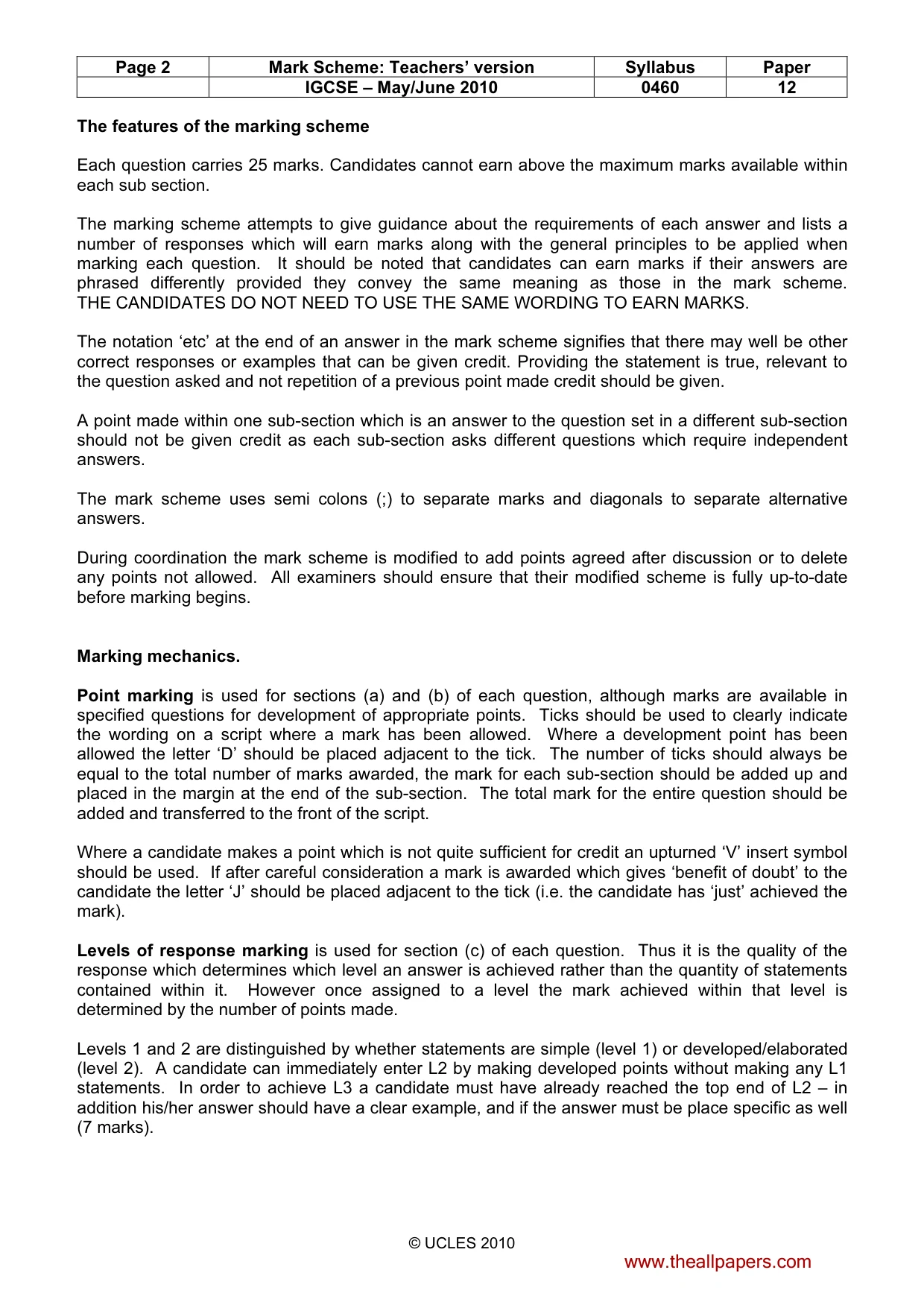Mark scheme, page 2 of 15