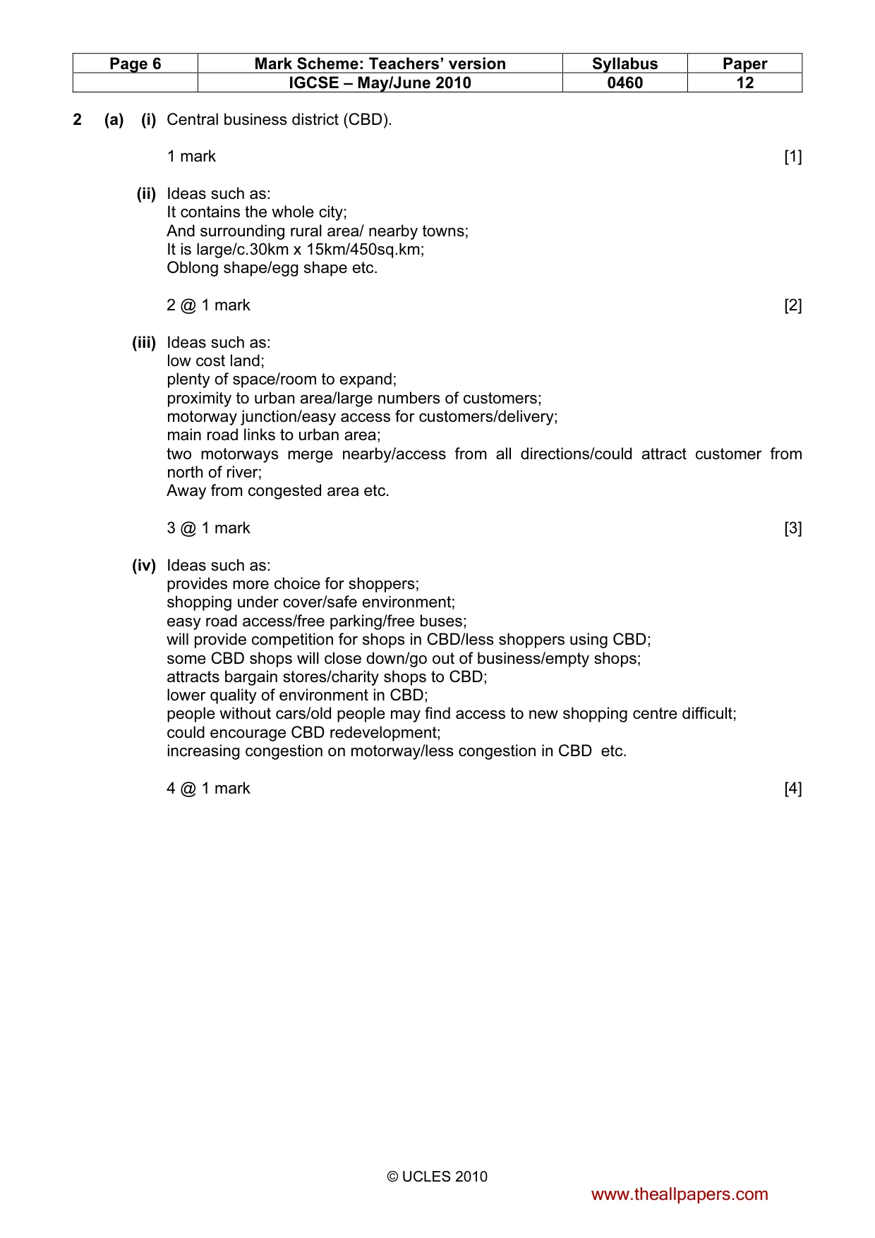 Mark scheme, page 6 of 15