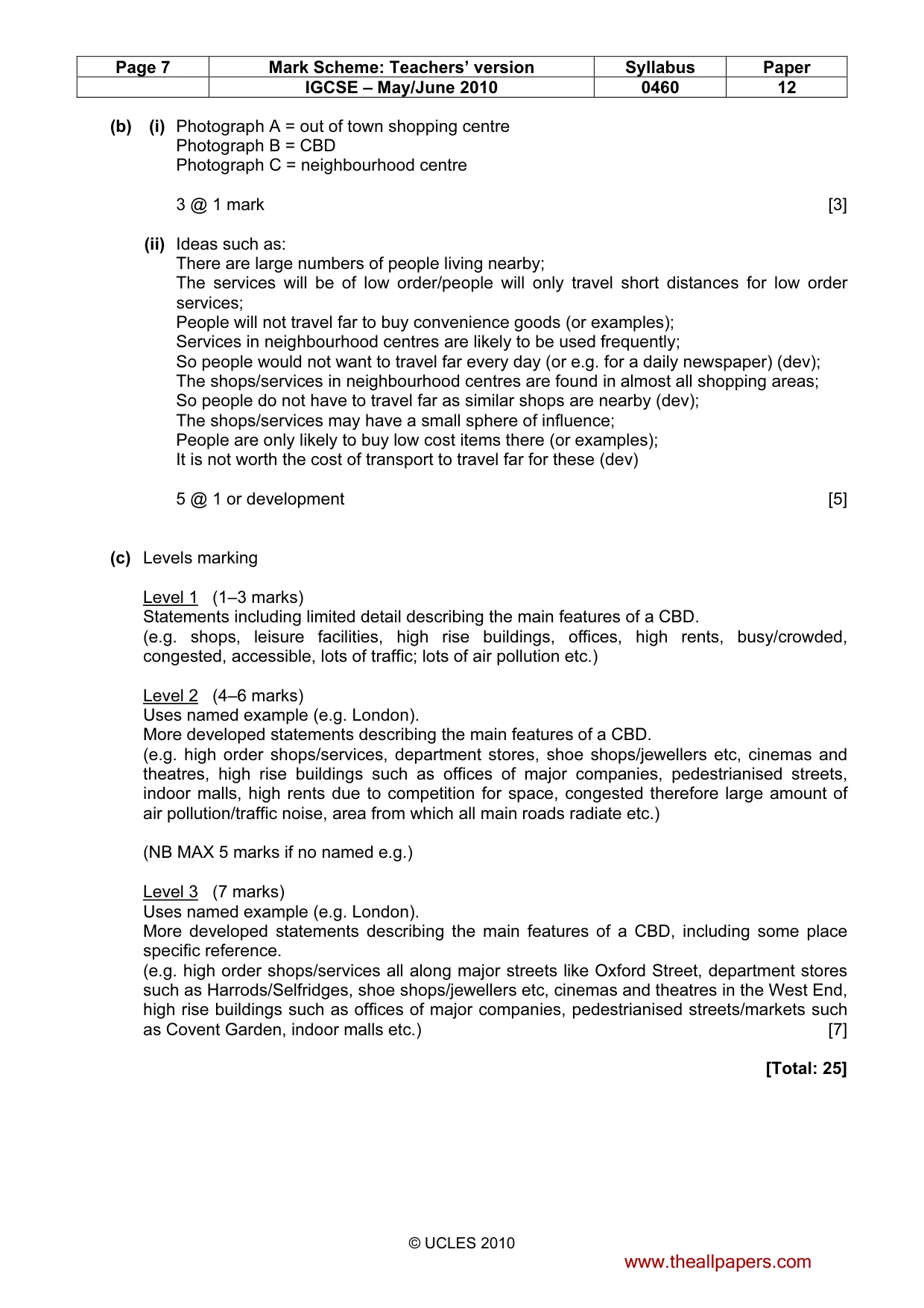 Mark scheme, page 7 of 15