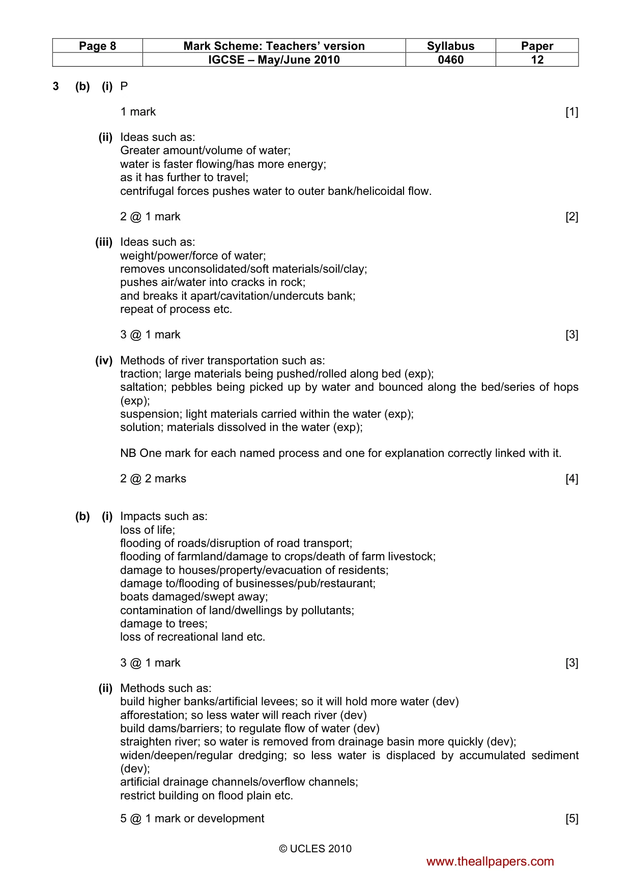 Mark scheme, page 8 of 15