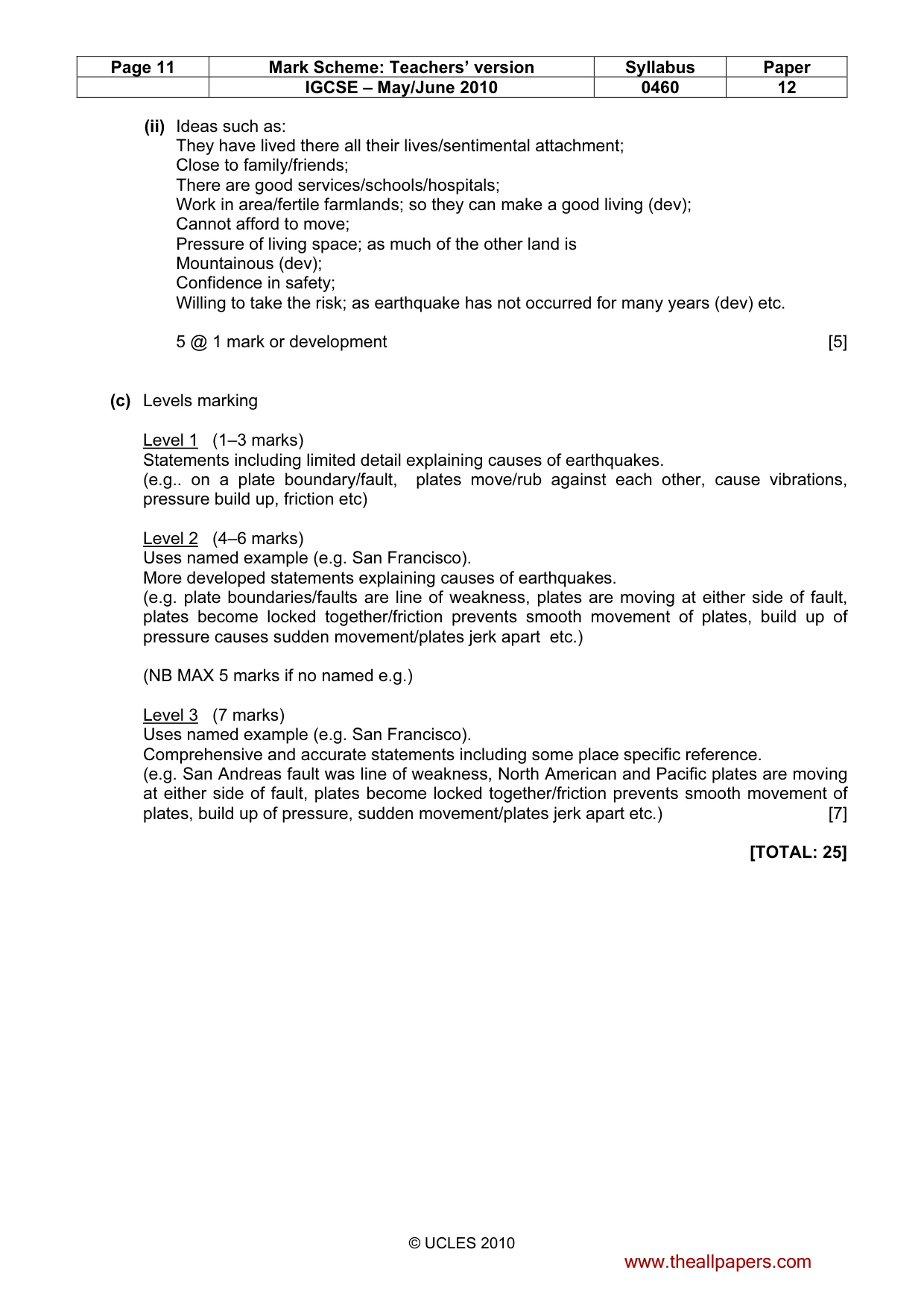 Mark scheme, page 11 of 15