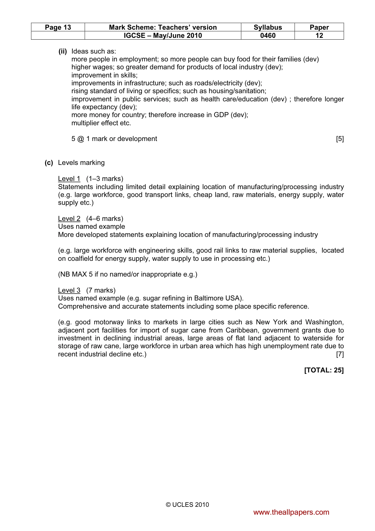 Mark scheme, page 13 of 15