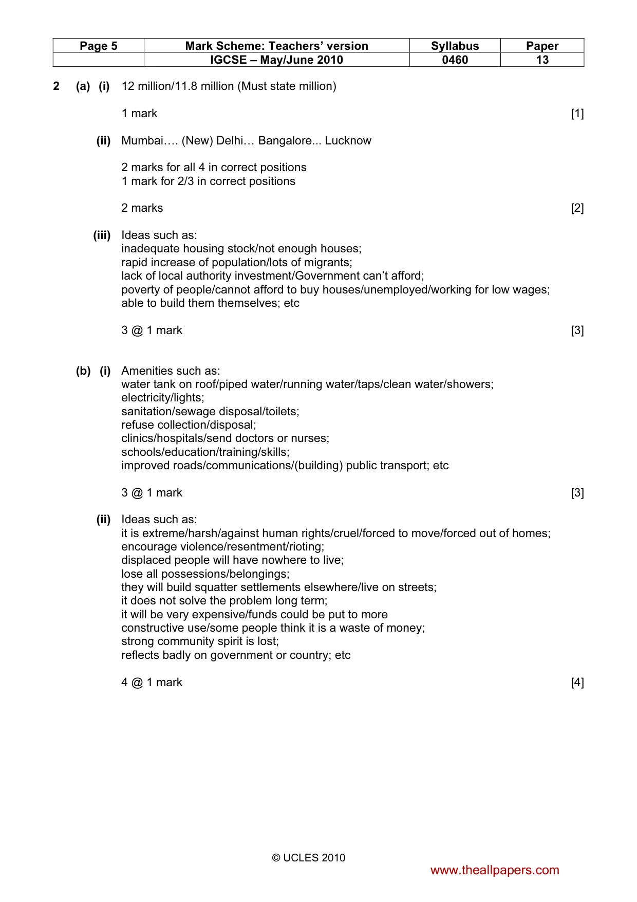 Mark scheme, page 5 of 15