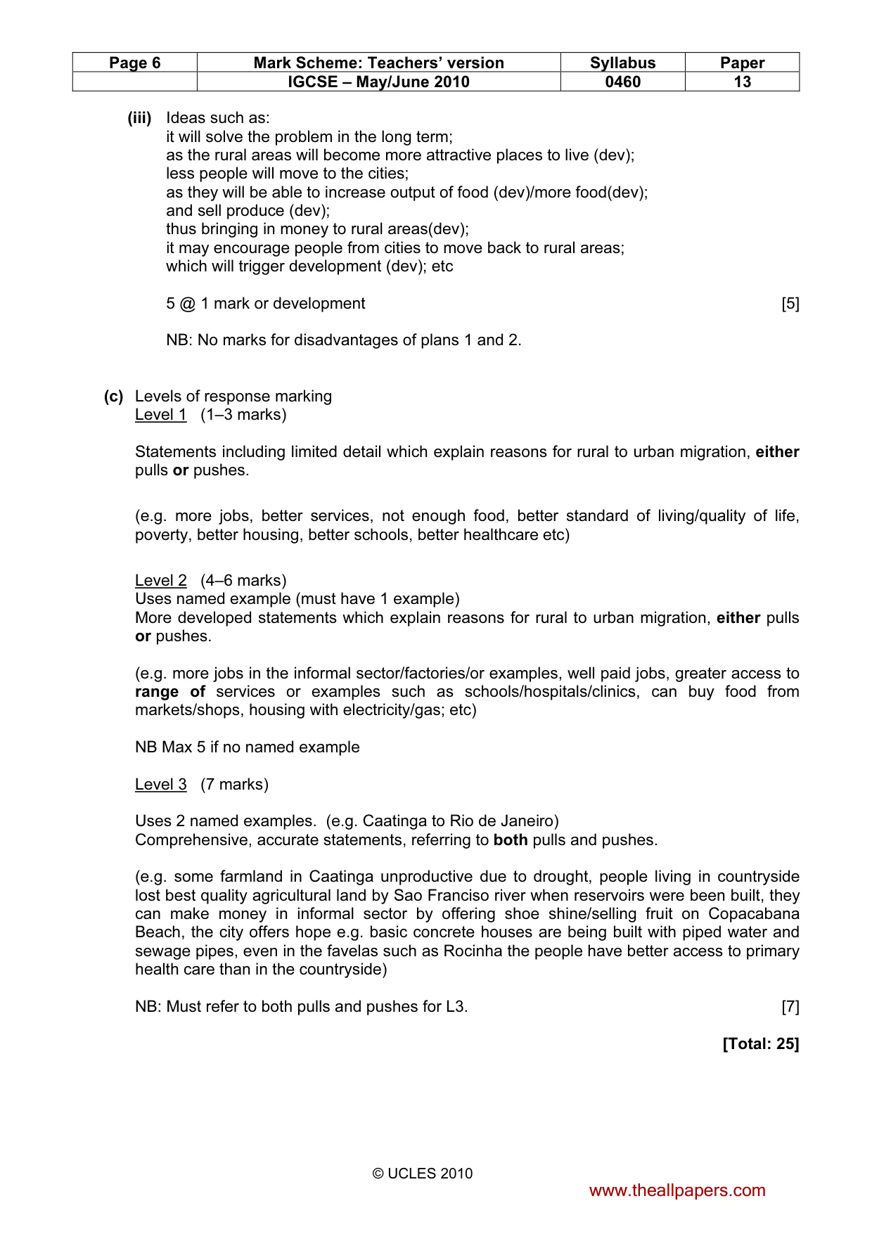 Mark scheme, page 6 of 15