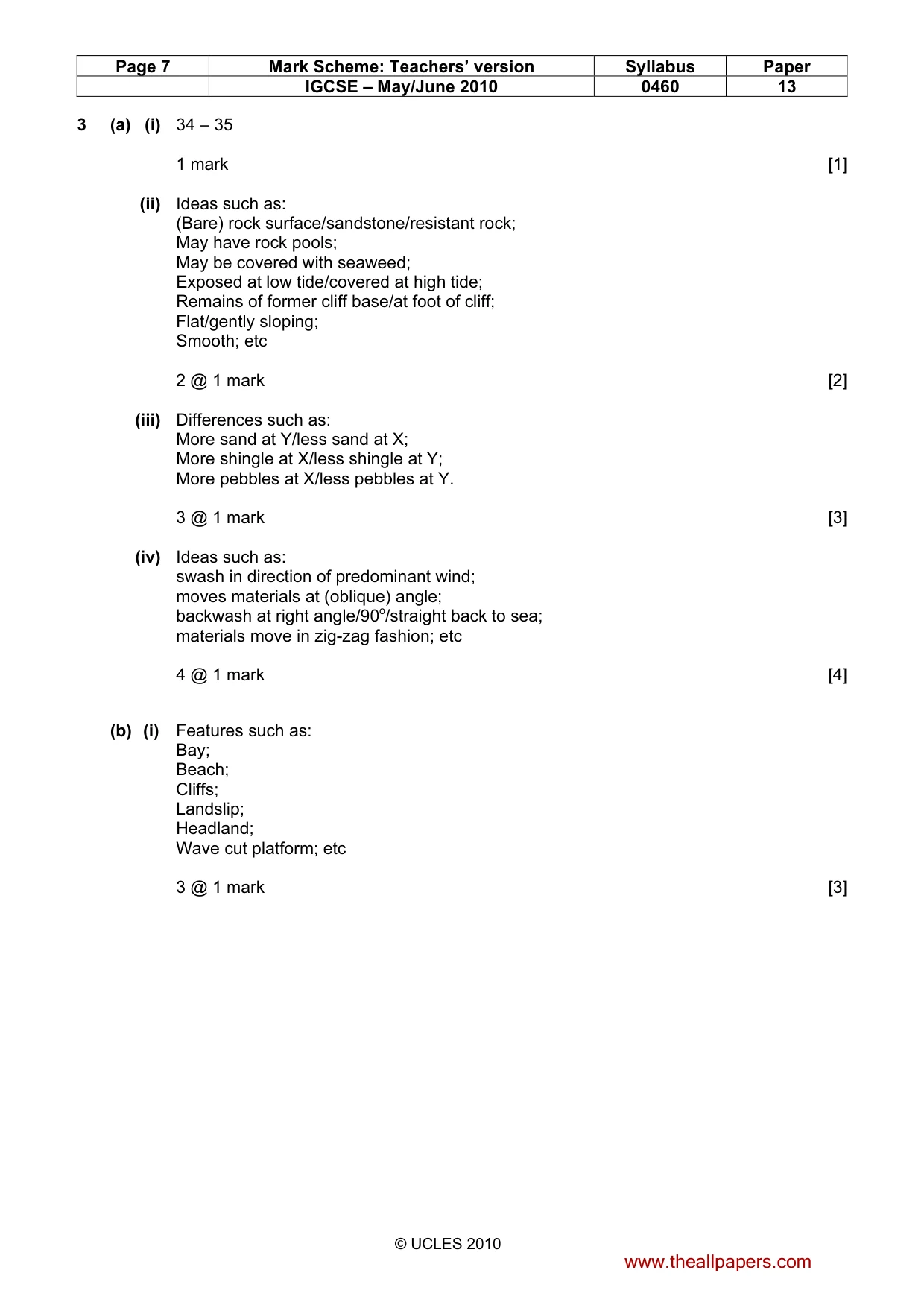 Mark scheme, page 7 of 15