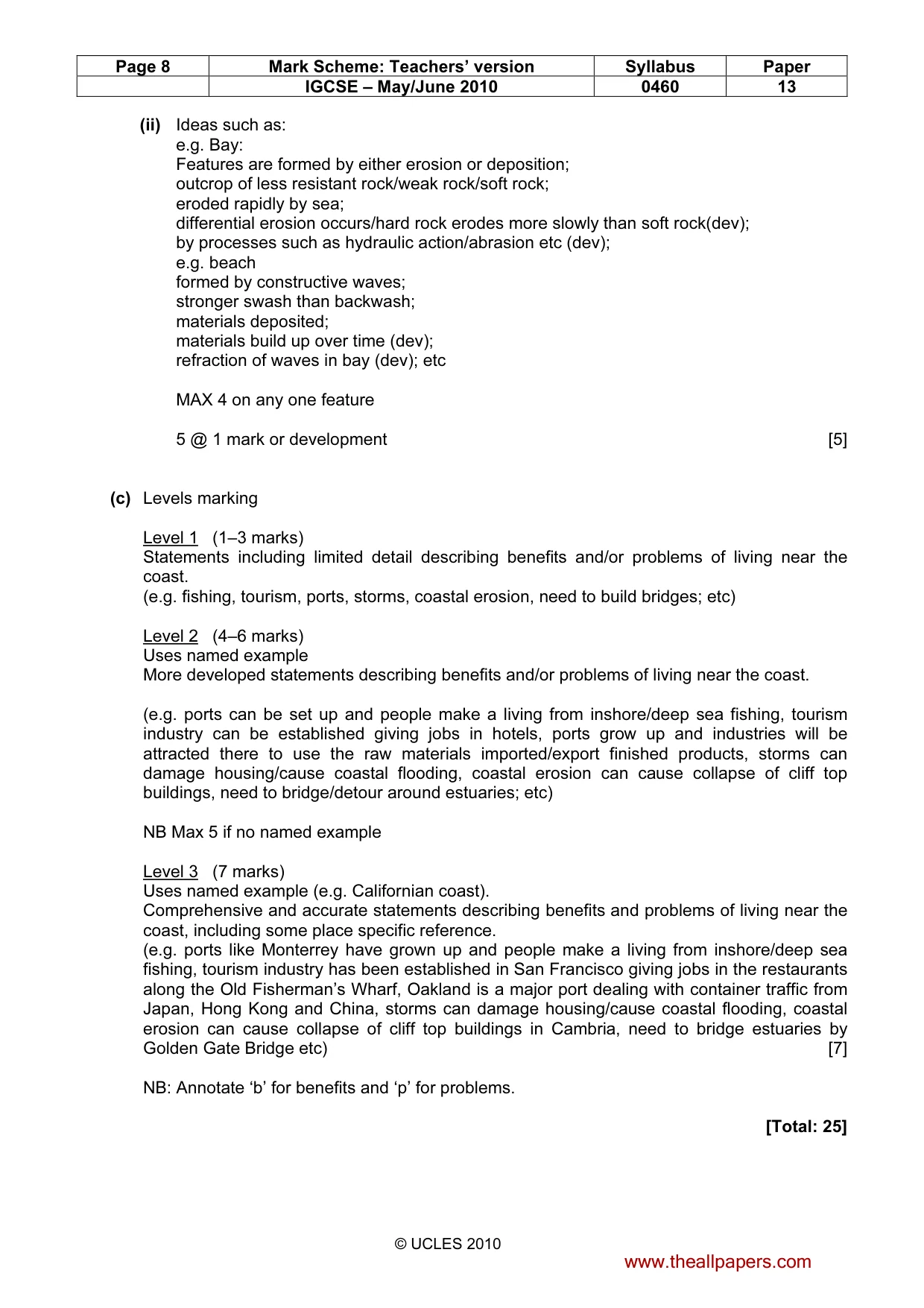 Mark scheme, page 8 of 15