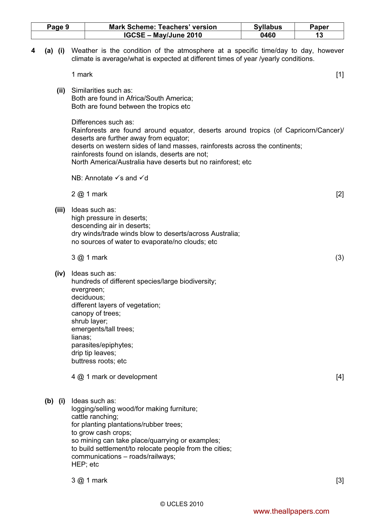 Mark scheme, page 9 of 15