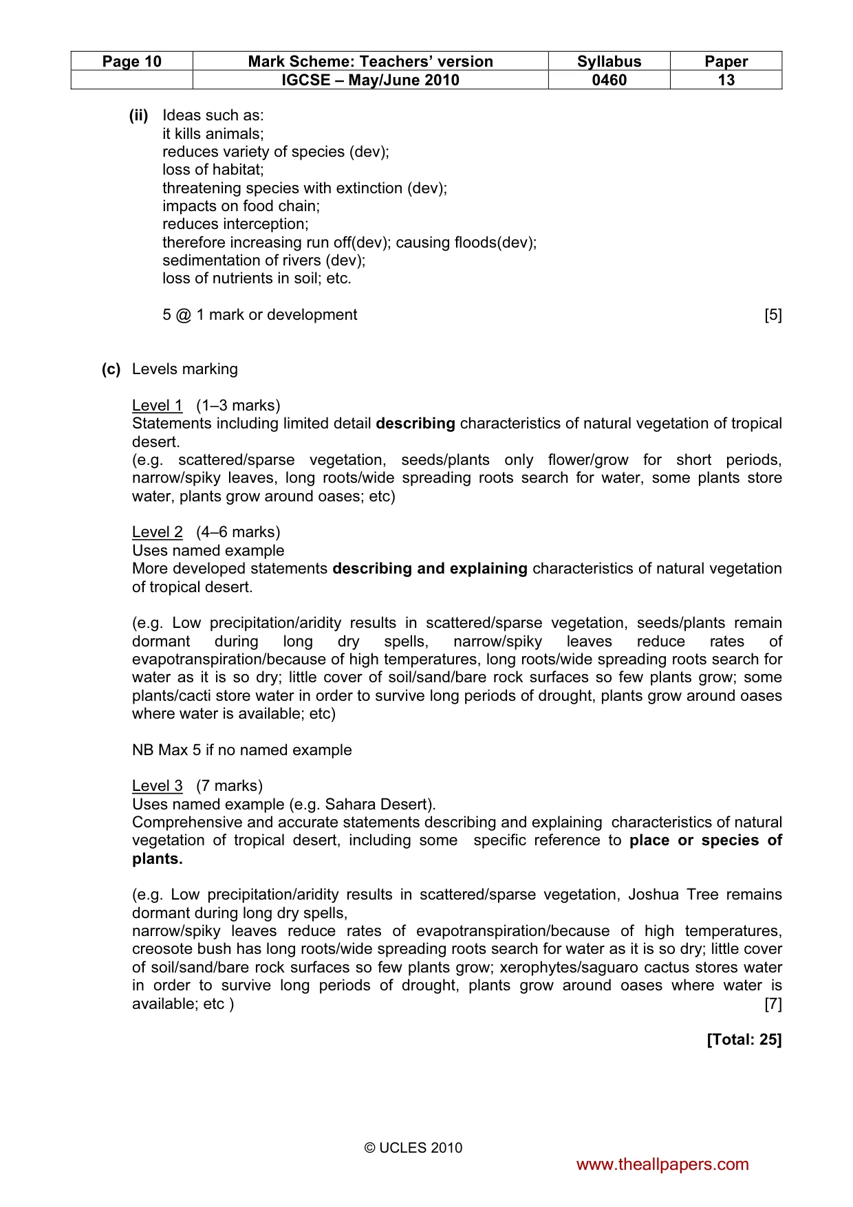 Mark scheme, page 10 of 15