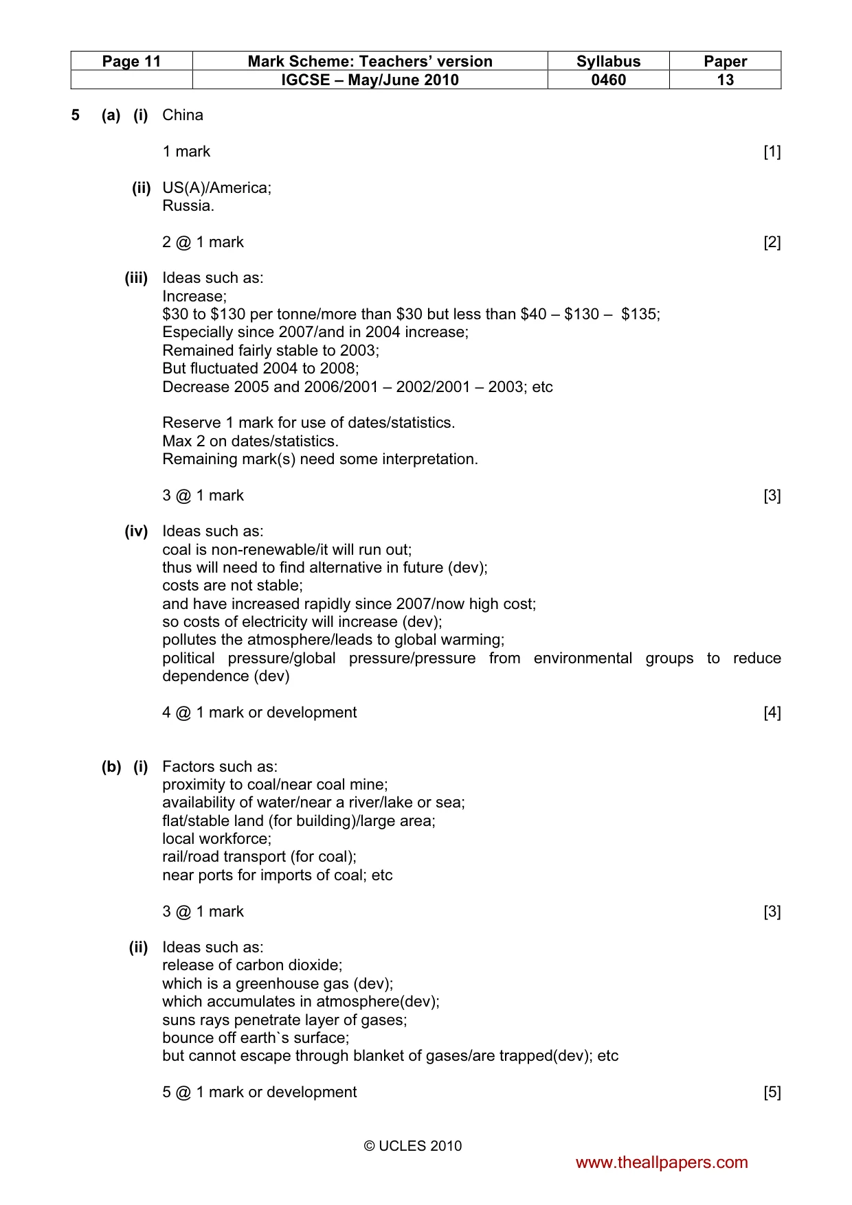 Mark scheme, page 11 of 15