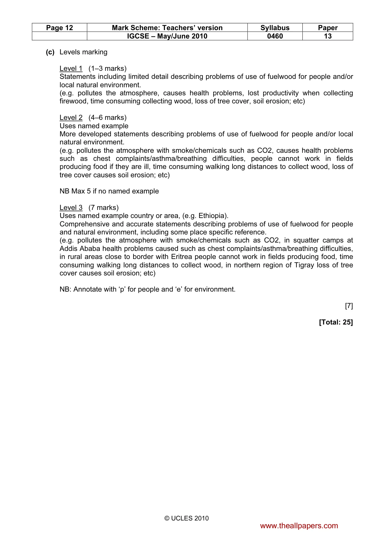 Mark scheme, page 12 of 15