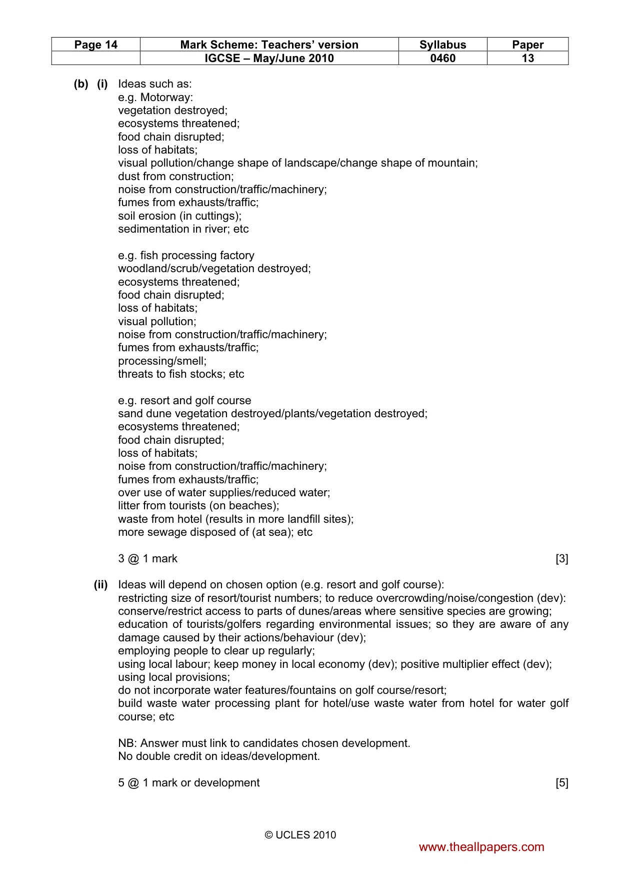 Mark scheme, page 14 of 15