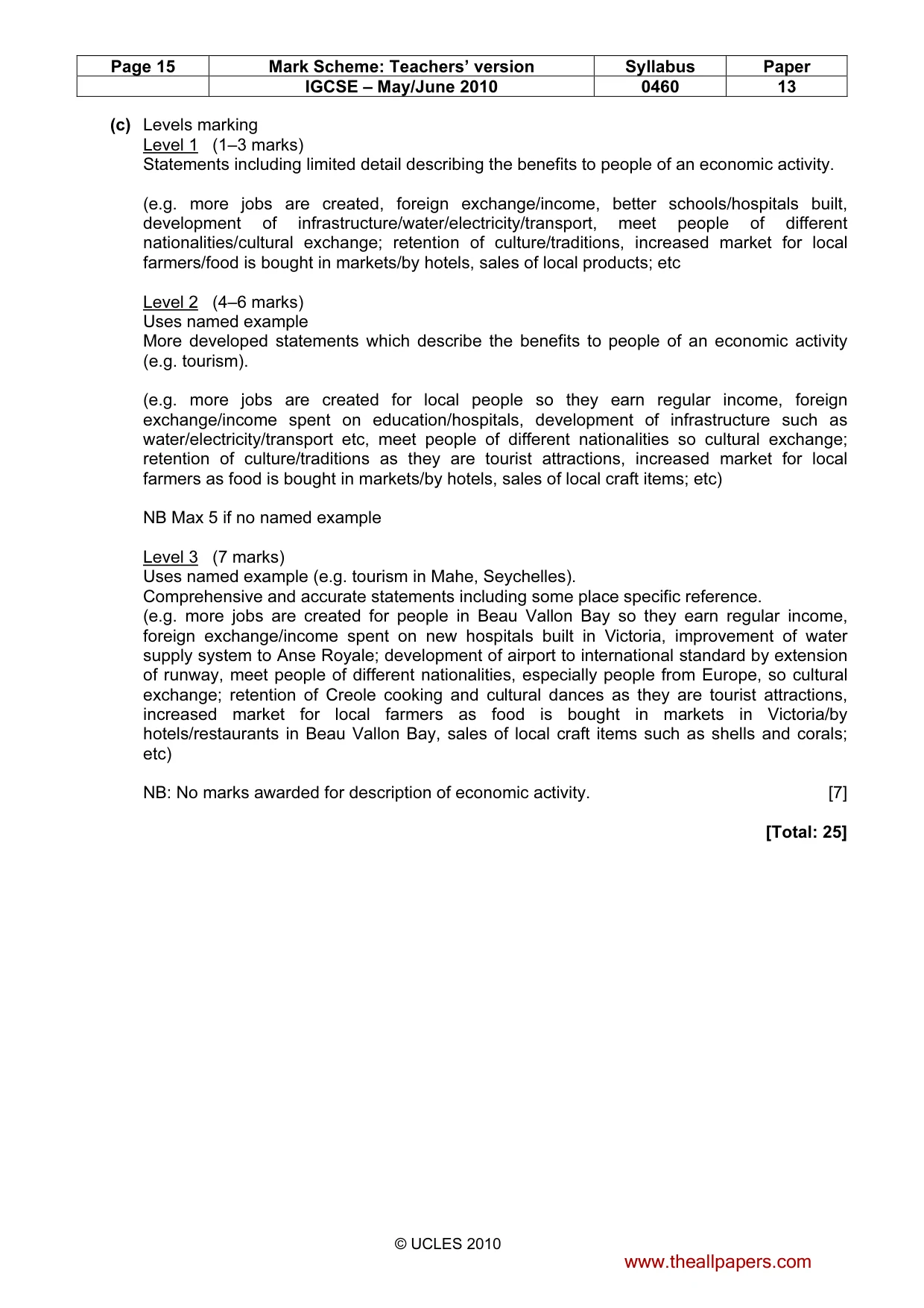 Mark scheme, page 15 of 15