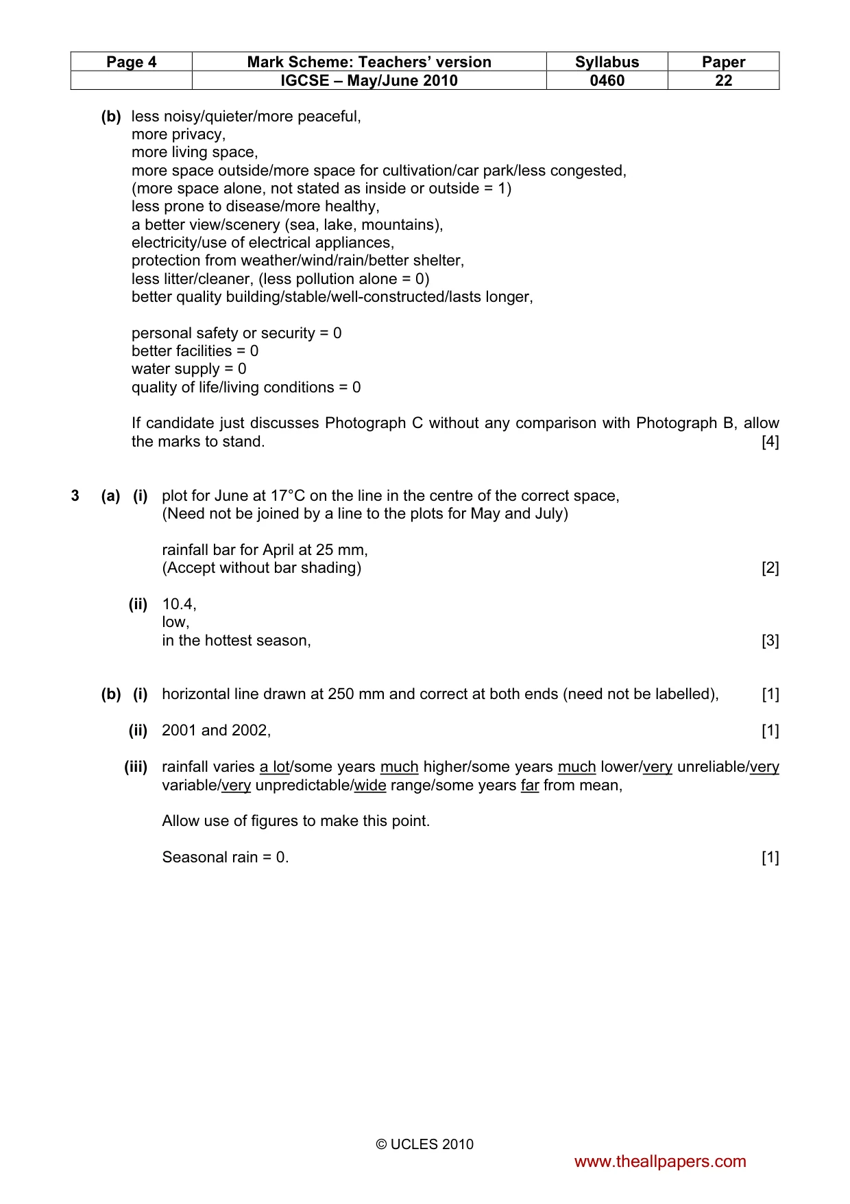 Mark scheme, page 4 of 6