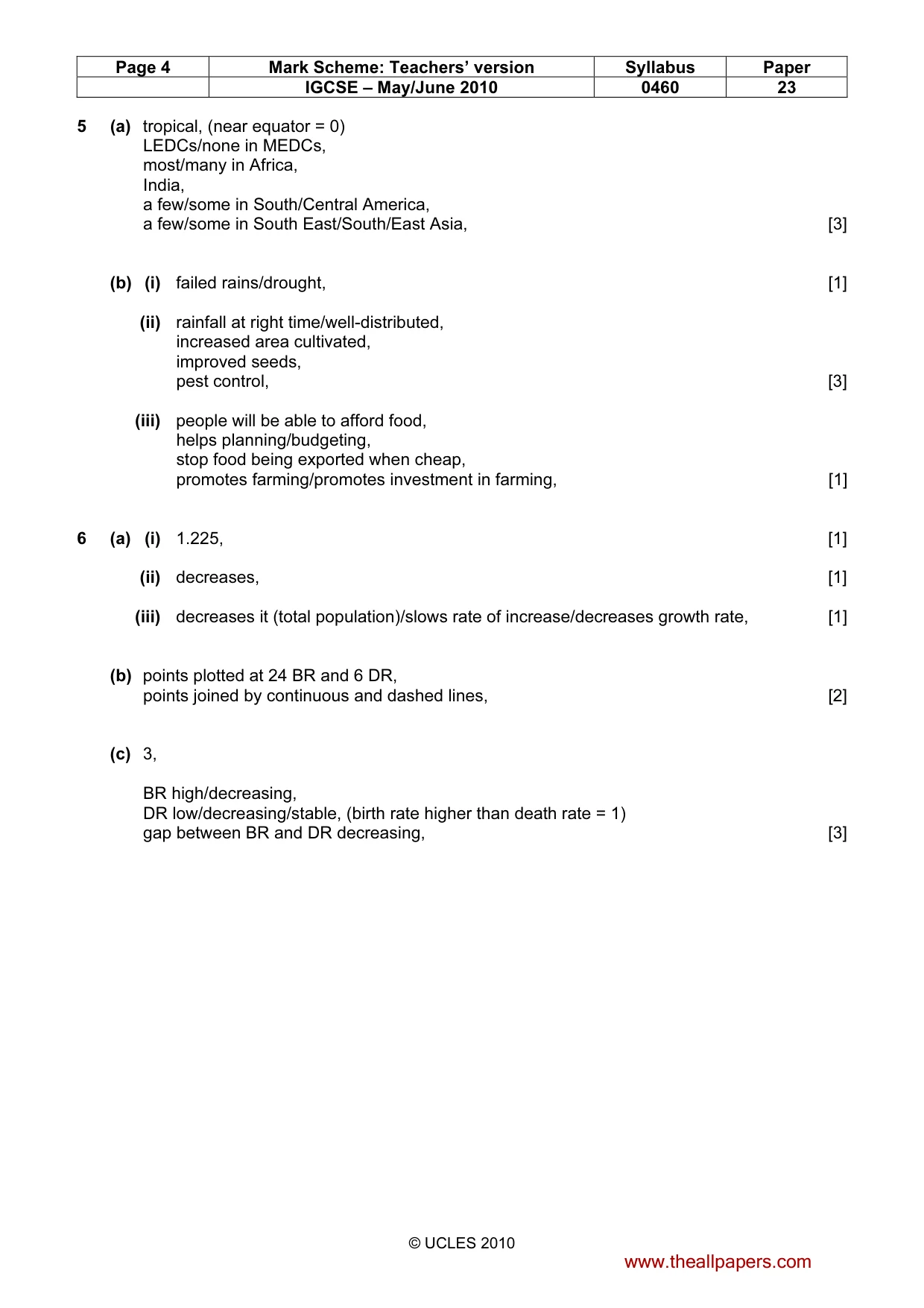 Mark scheme, page 4 of 4