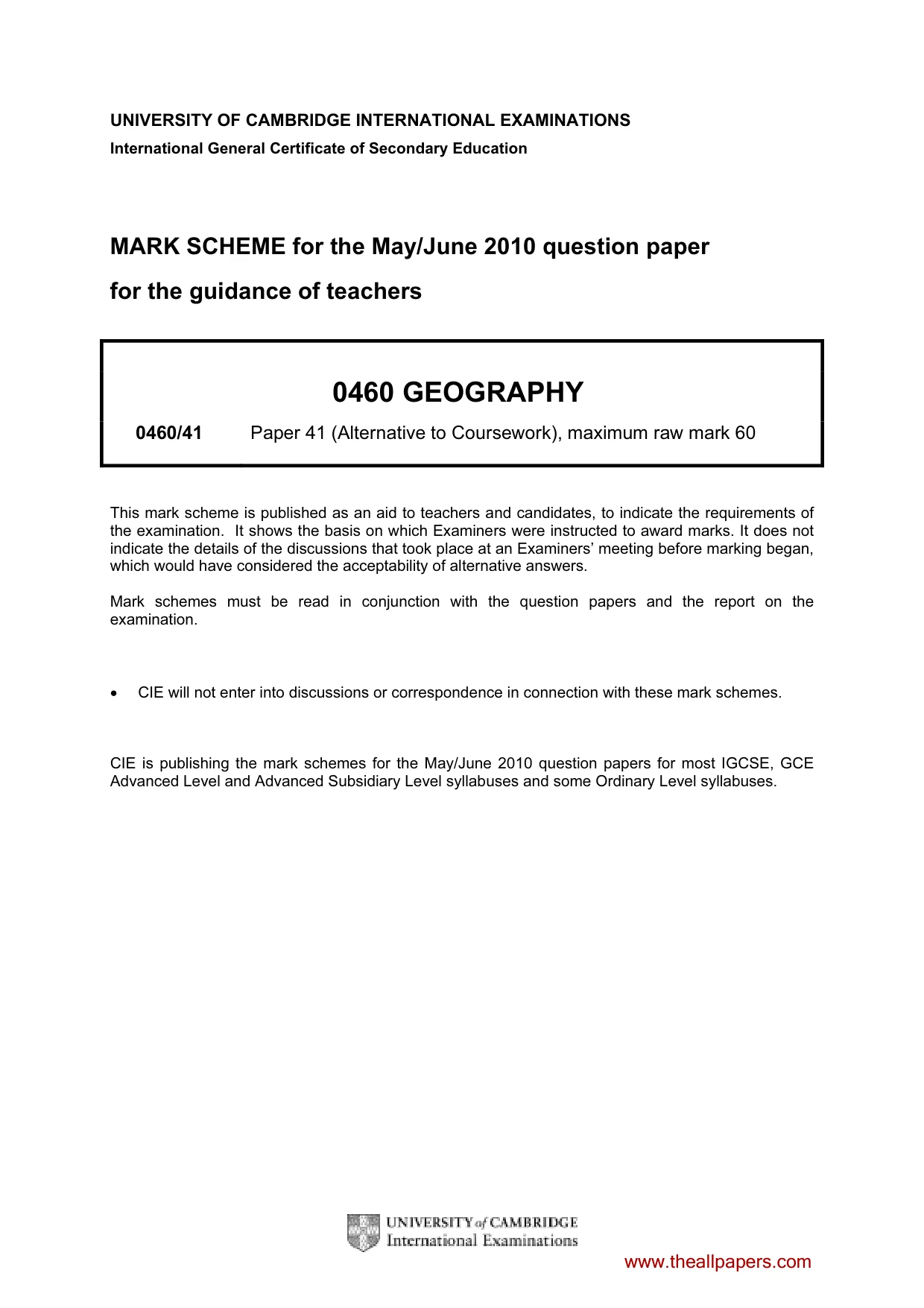 Mark scheme, page 1 of 6
