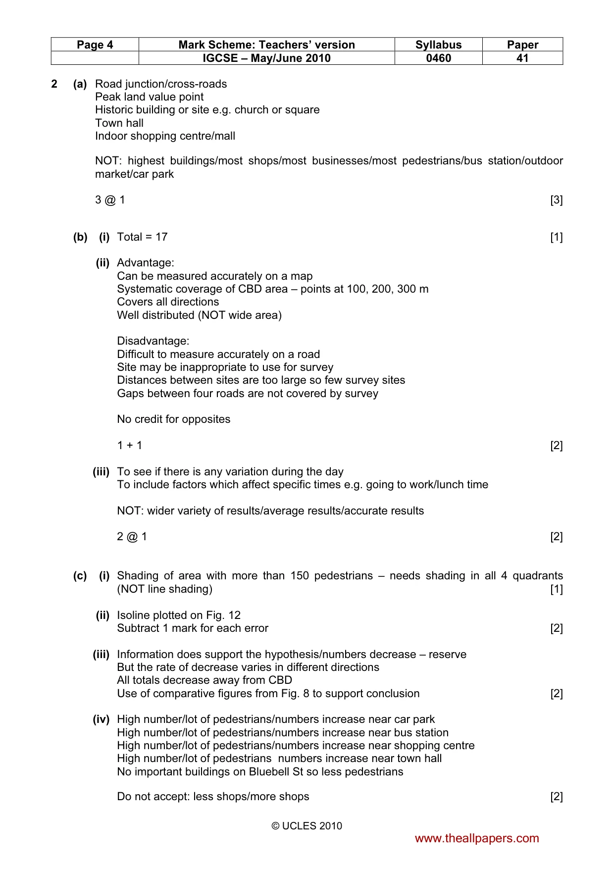 Mark scheme, page 4 of 6