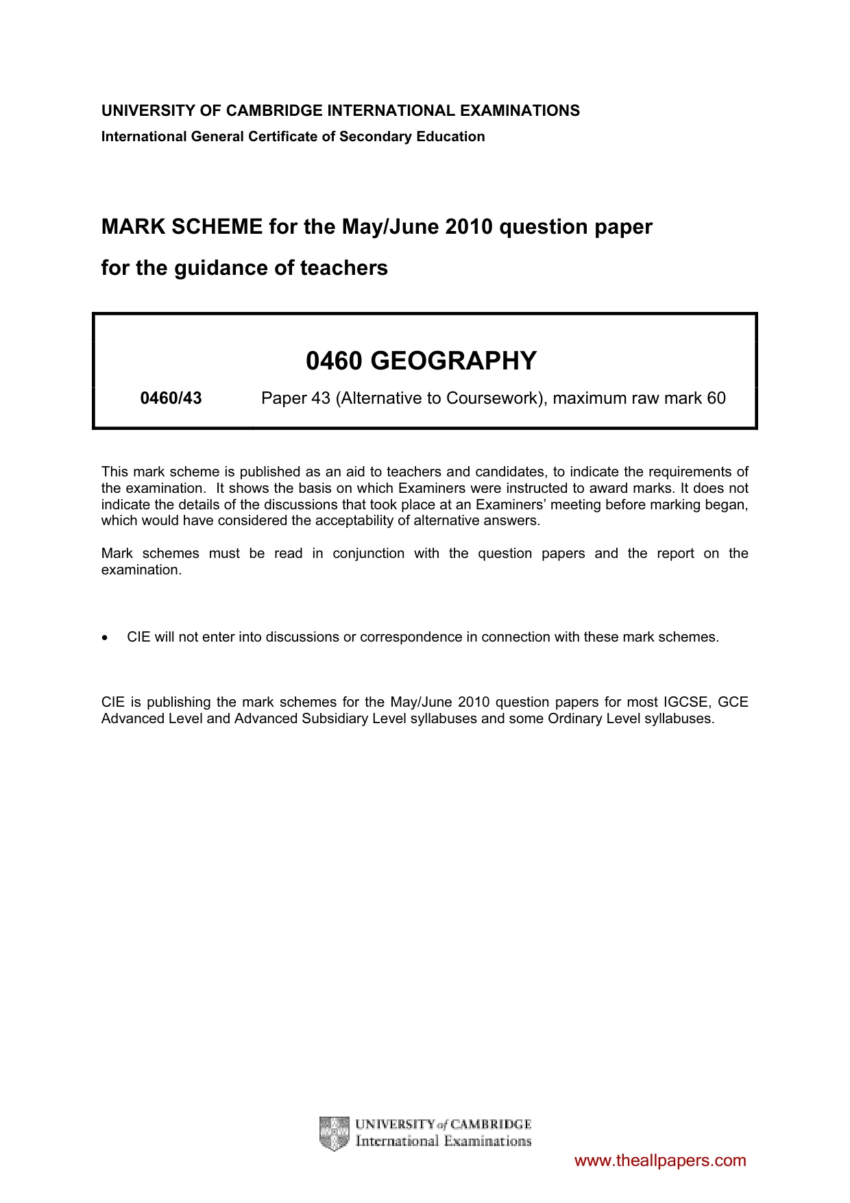 Mark scheme, page 1 of 5