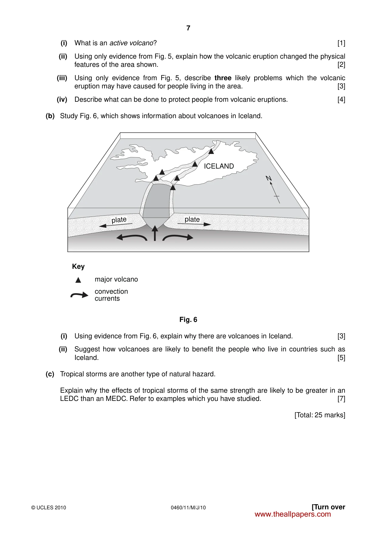 Cambridge IGCSE Geography 0460 2010 May/June Paper 1 · Variant 1 question paper, page 7 of 12
