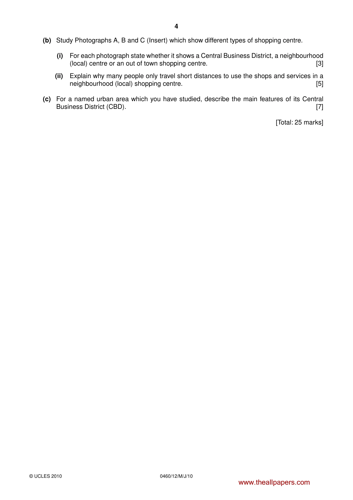 Cambridge IGCSE Geography 0460 2010 May/June Paper 1 · Variant 2 question paper, page 4 of 12