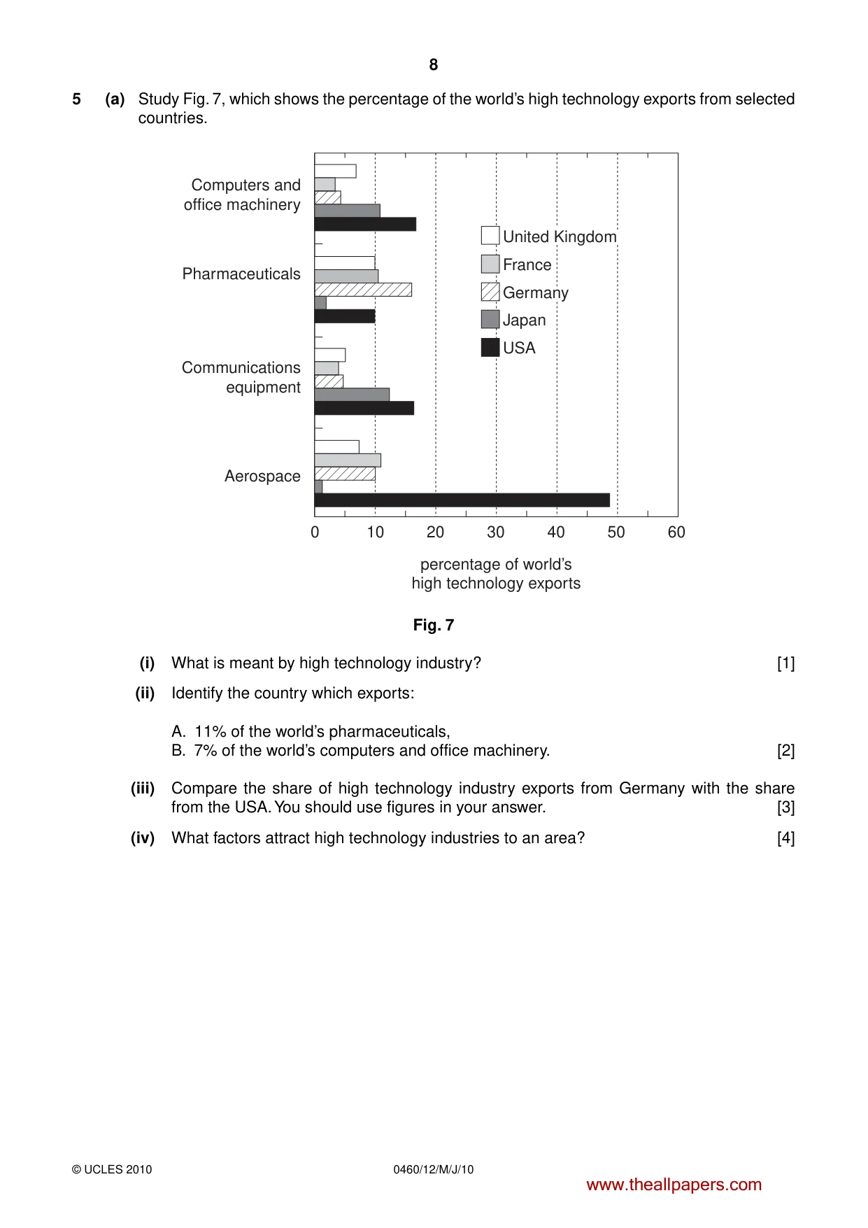 Cambridge IGCSE Geography 0460 2010 May/June Paper 1 · Variant 2 question paper, page 8 of 12
