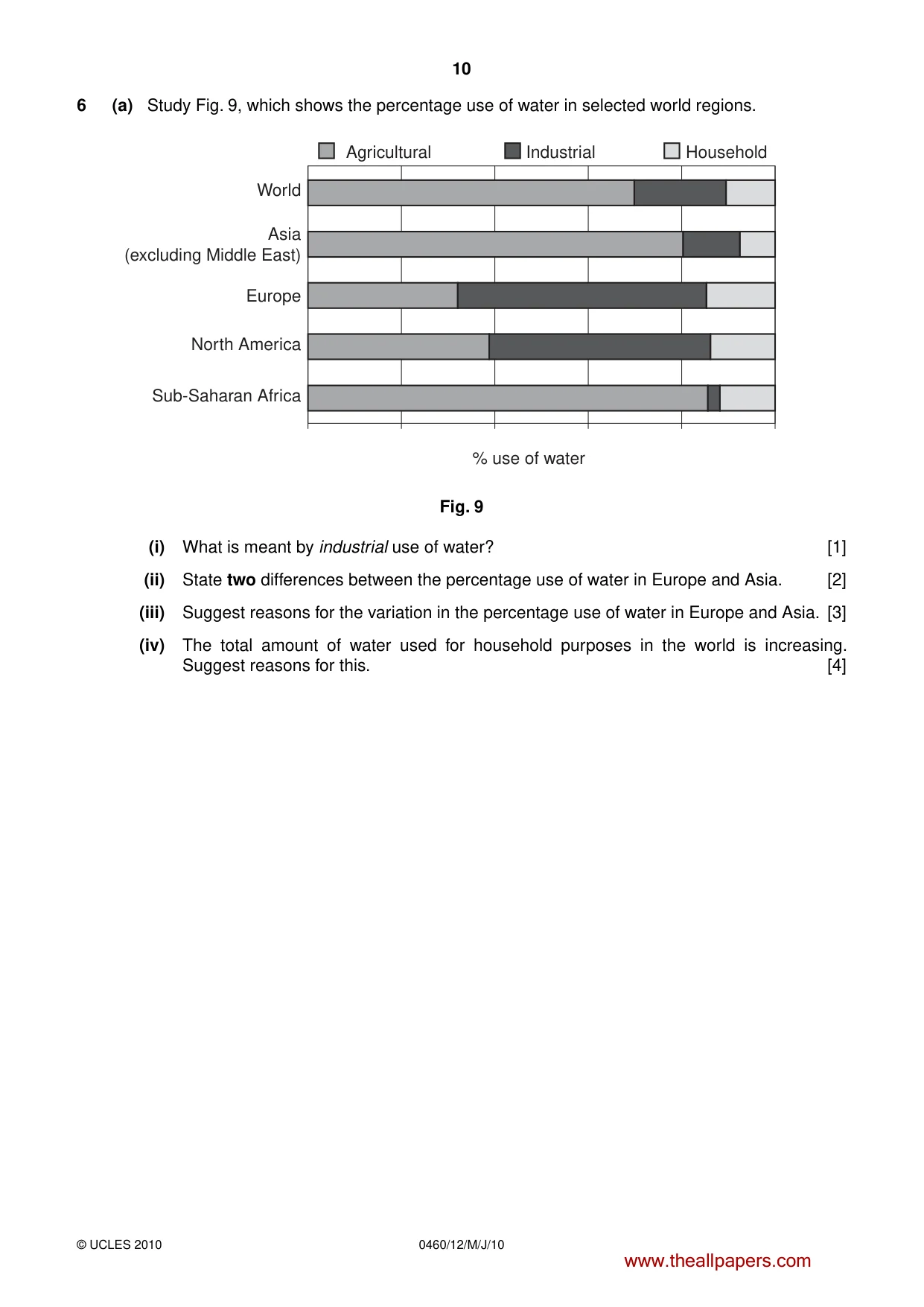 Cambridge IGCSE Geography 0460 2010 May/June Paper 1 · Variant 2 question paper, page 10 of 12