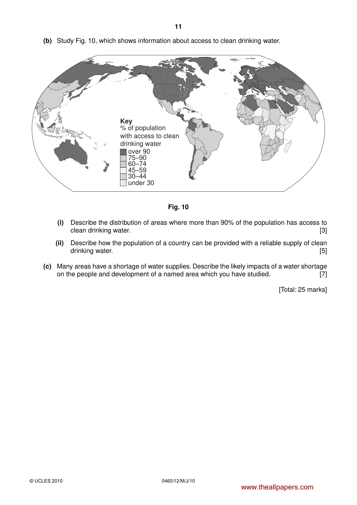 Cambridge IGCSE Geography 0460 2010 May/June Paper 1 · Variant 2 question paper, page 11 of 12