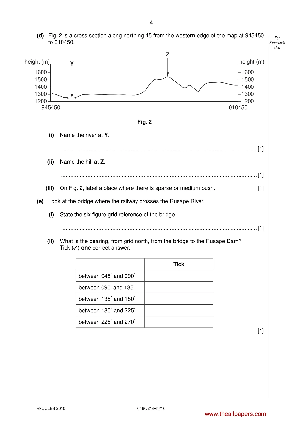 Cambridge IGCSE Geography 0460 2010 May/June Paper 2 · Variant 1 question paper, page 4 of 16