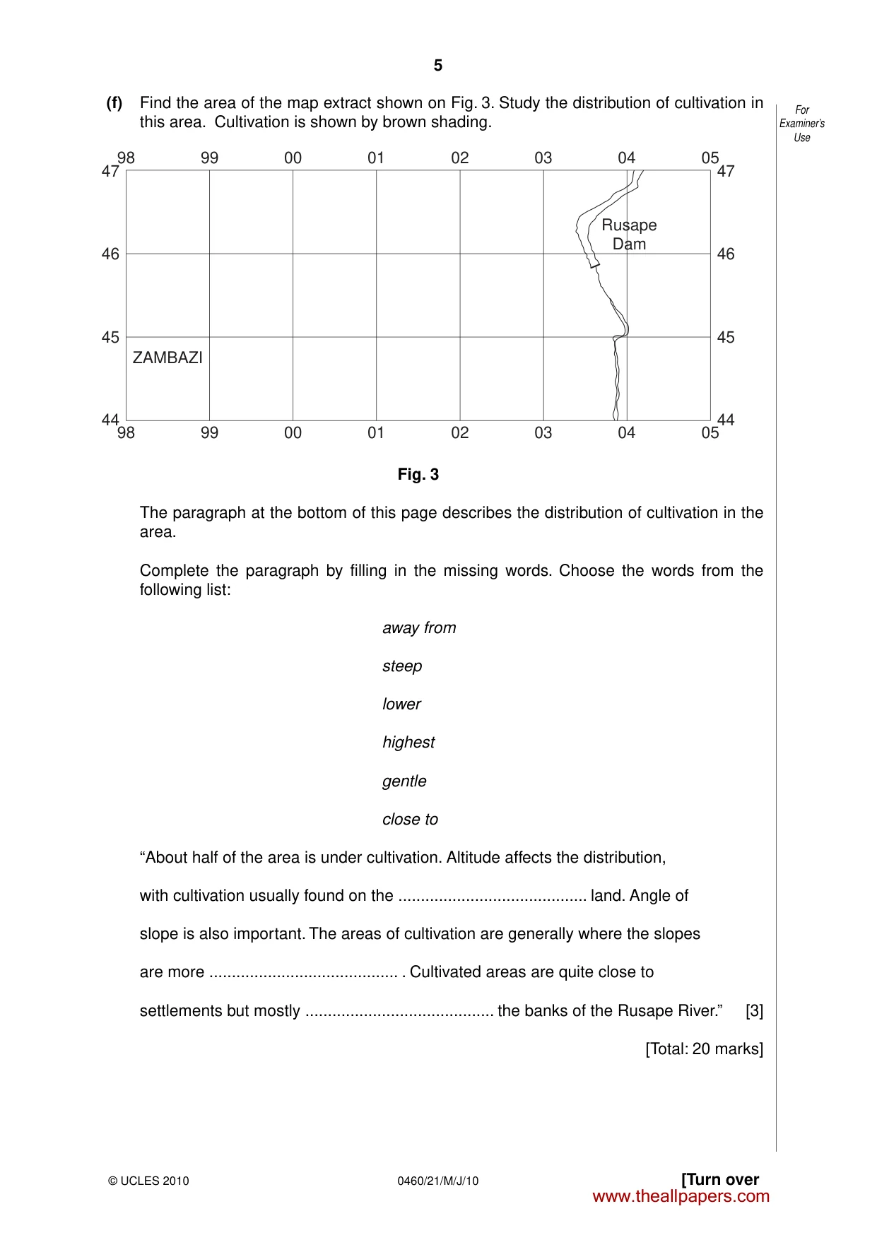 Cambridge IGCSE Geography 0460 2010 May/June Paper 2 · Variant 1 question paper, page 5 of 16