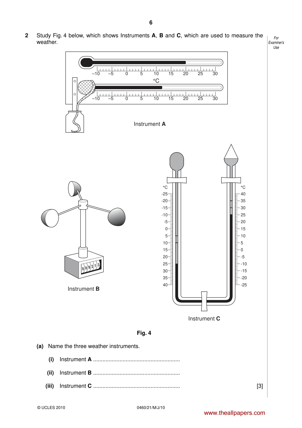 Cambridge IGCSE Geography 0460 2010 May/June Paper 2 · Variant 1 question paper, page 6 of 16