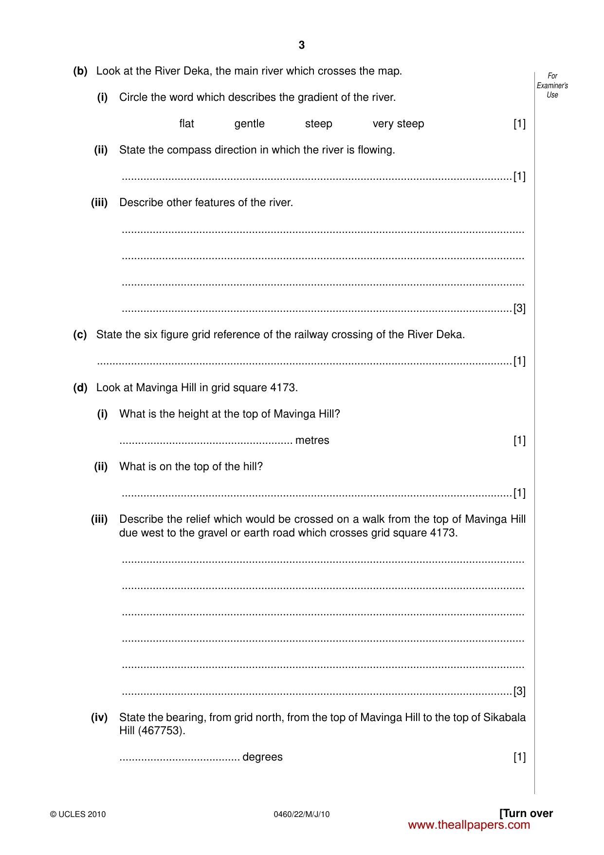Cambridge IGCSE Geography 0460 2010 May/June Paper 2 · Variant 2 question paper, page 3 of 16