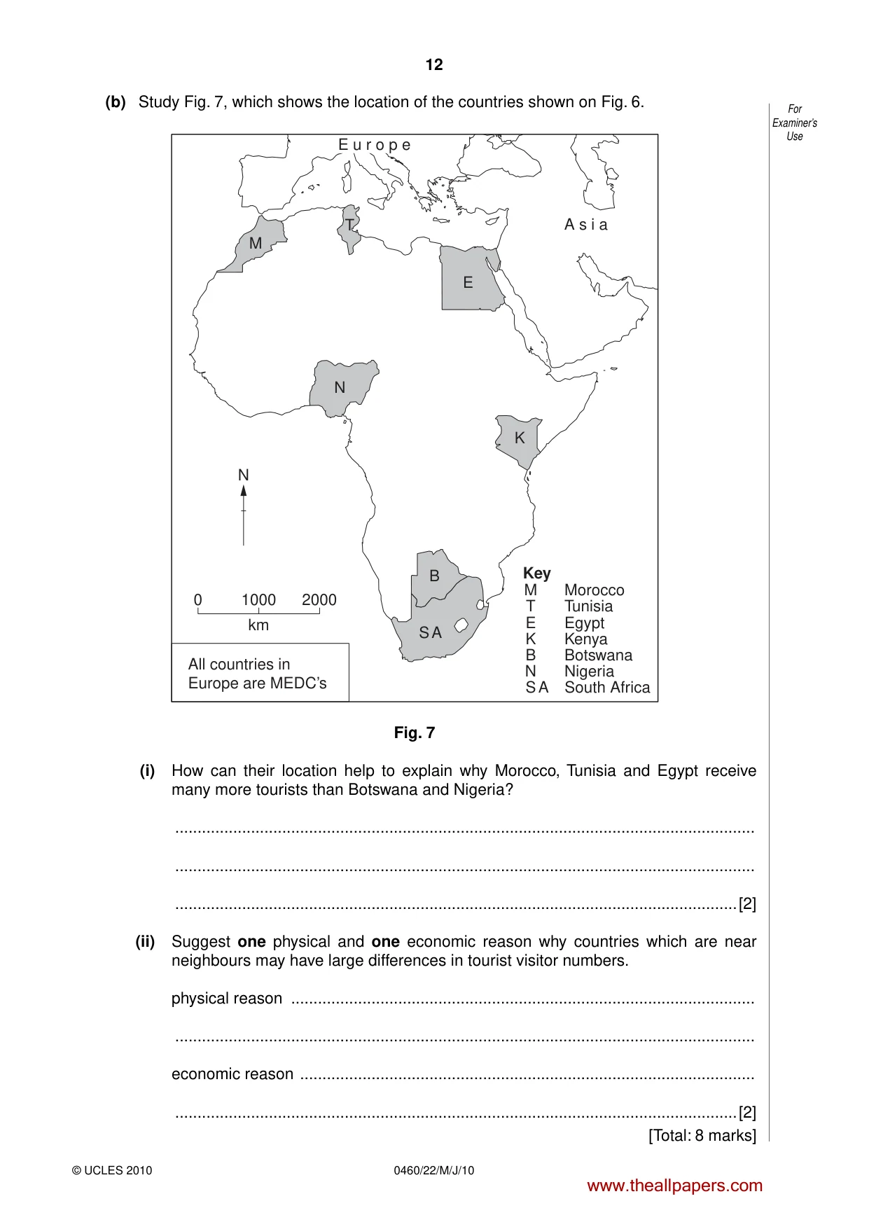 Cambridge IGCSE Geography 0460 2010 May/June Paper 2 · Variant 2 question paper, page 12 of 16