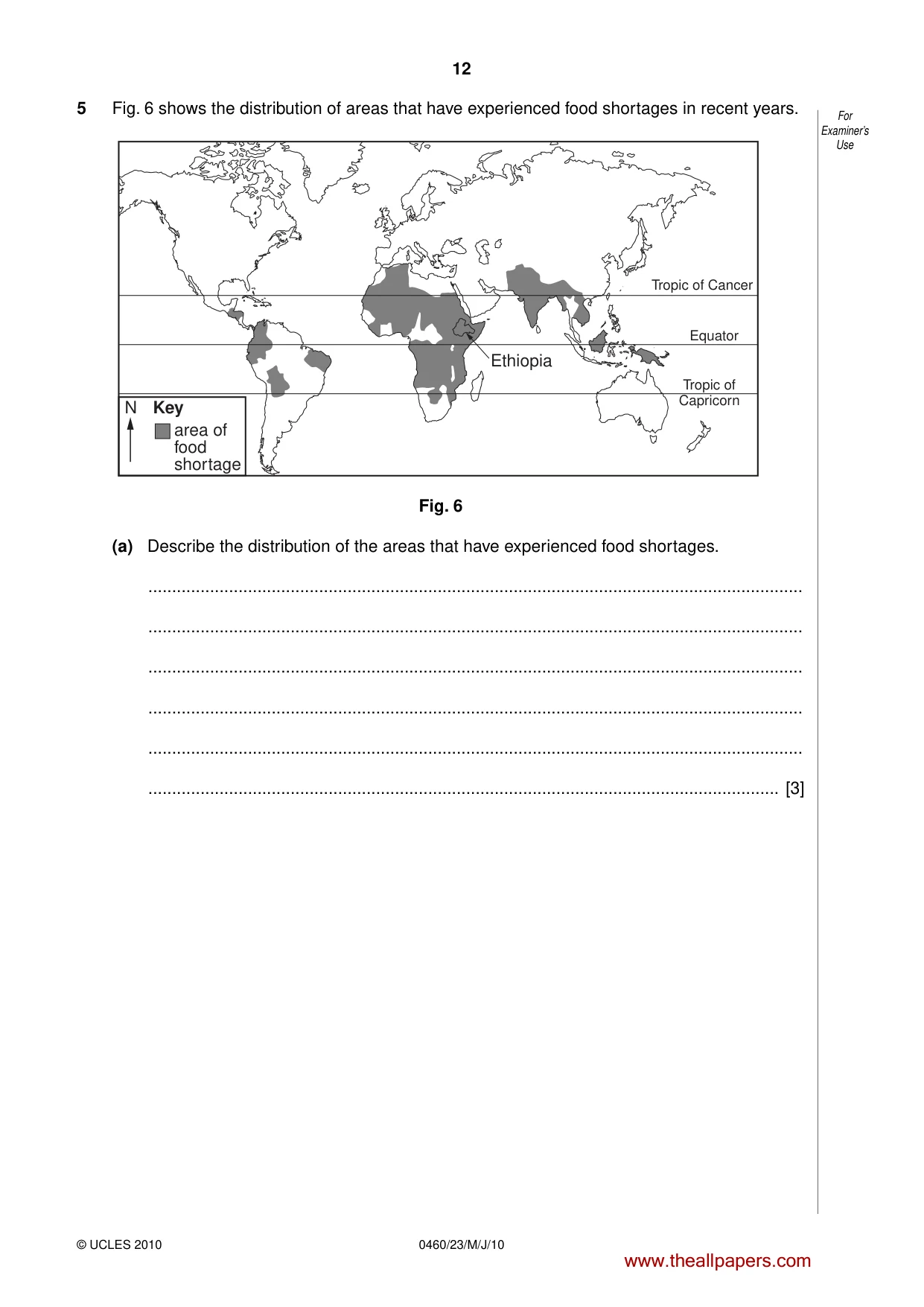 Cambridge IGCSE Geography 0460 2010 May/June Paper 2 · Variant 3 question paper, page 12 of 16
